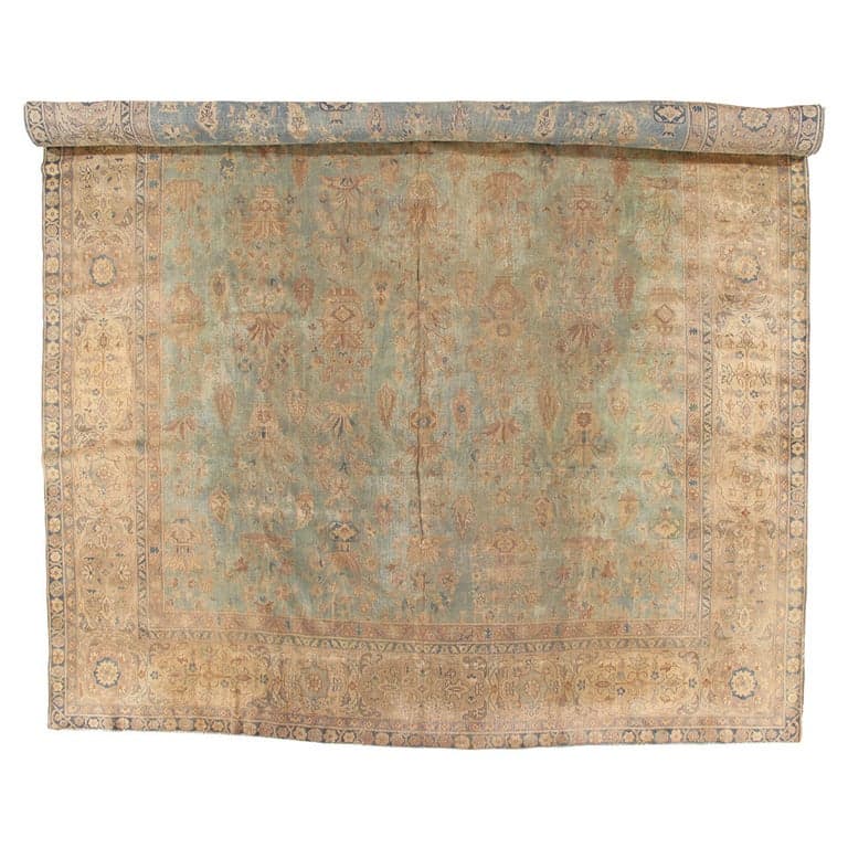 Agra Carpet in Green and Blue