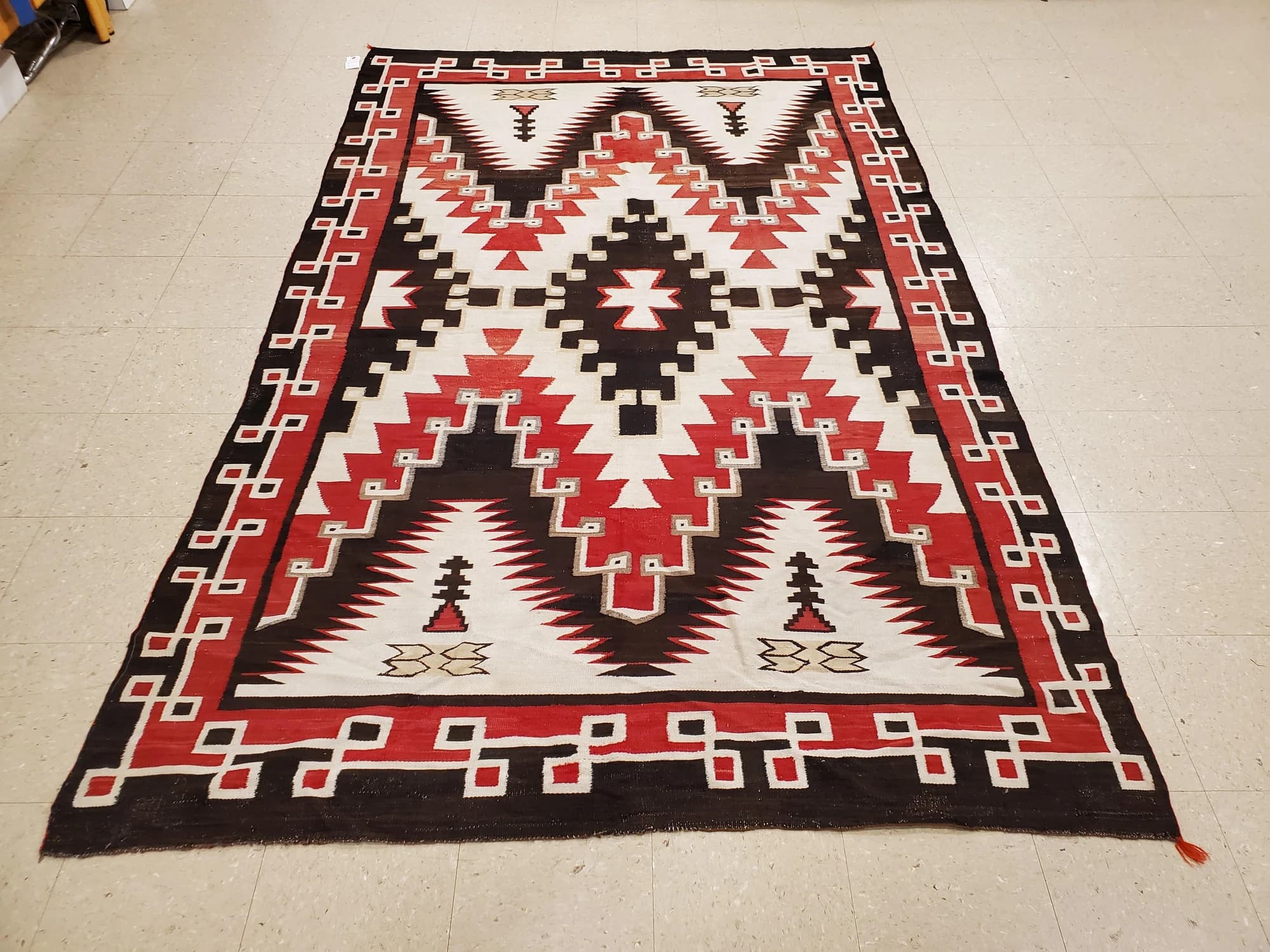 Navajo Rug in Beige and Coral, actual catalog view 12