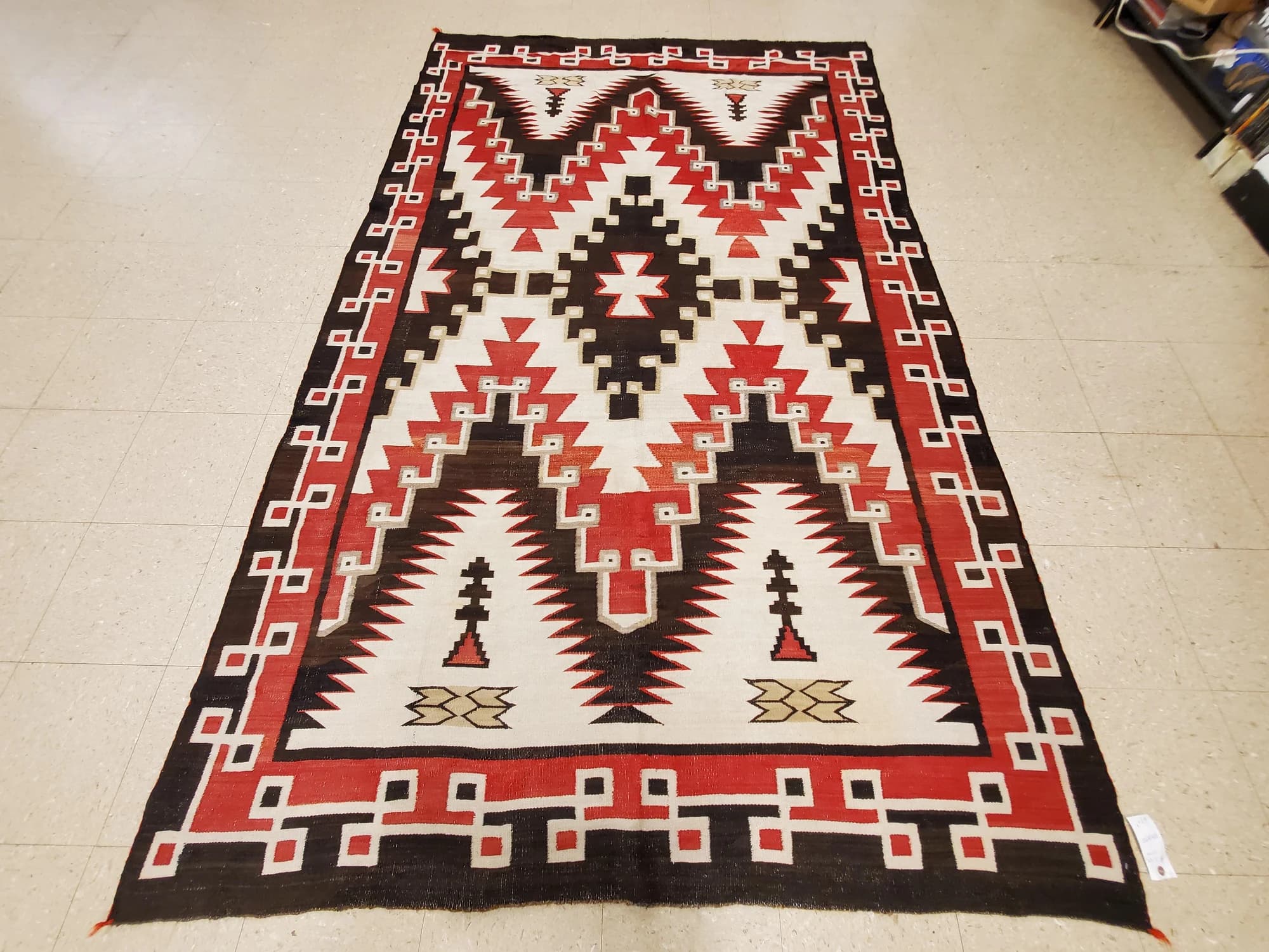 Navajo Rug in Beige and Coral, actual catalog view 4
