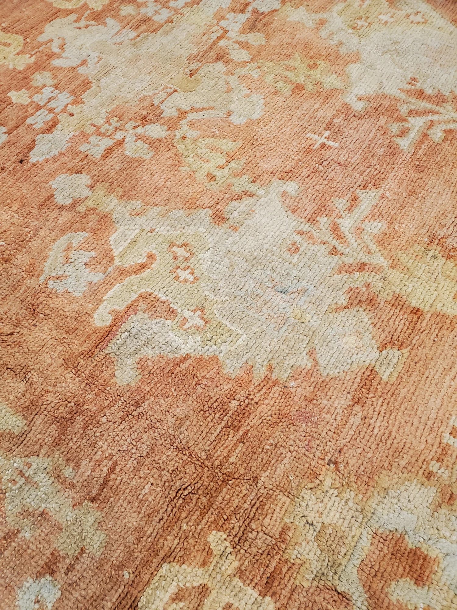 Oushak Carpet in Coral and Gold, actual catalog view 3