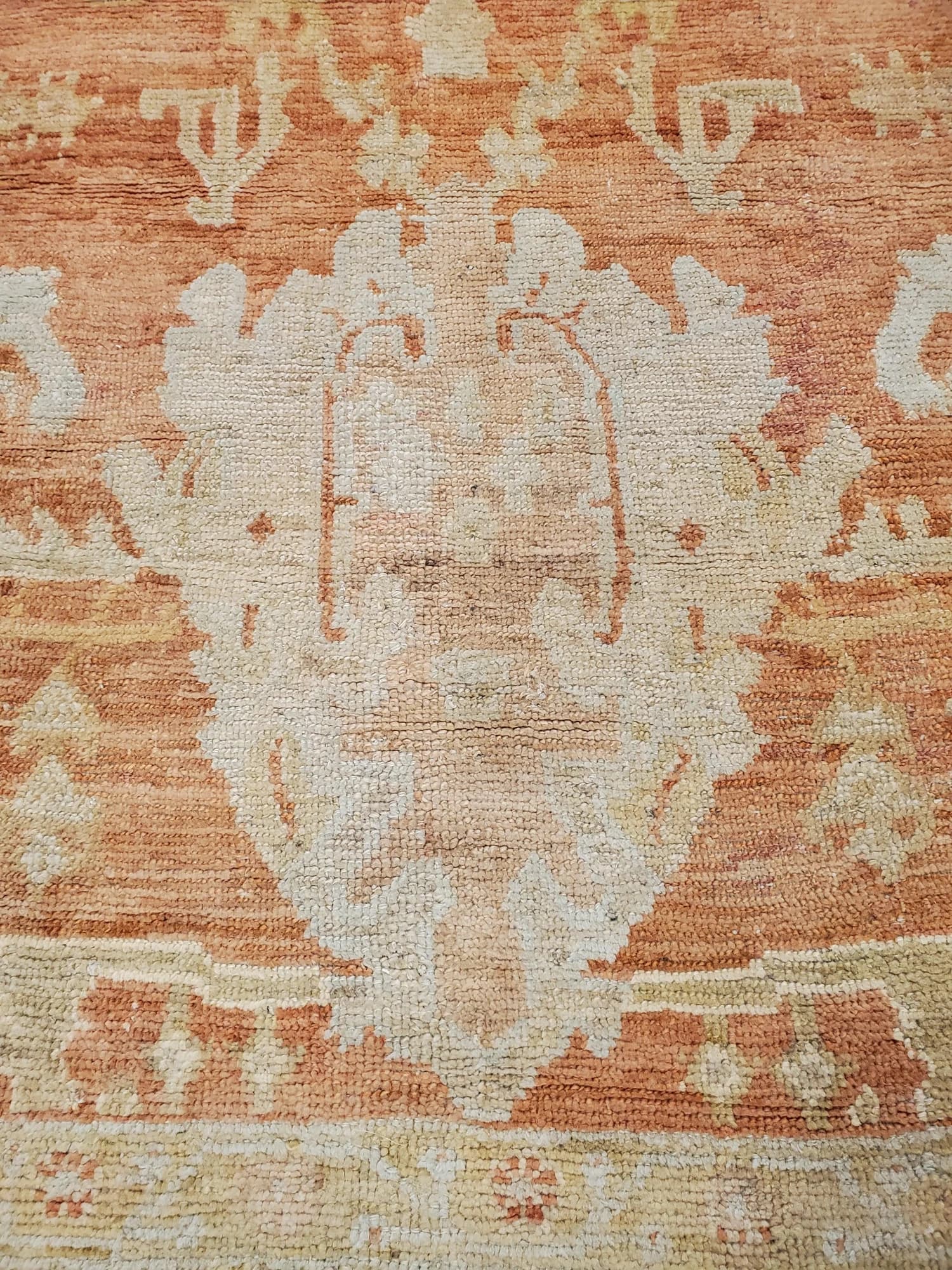 Oushak Carpet in Coral and Gold, actual catalog view 5