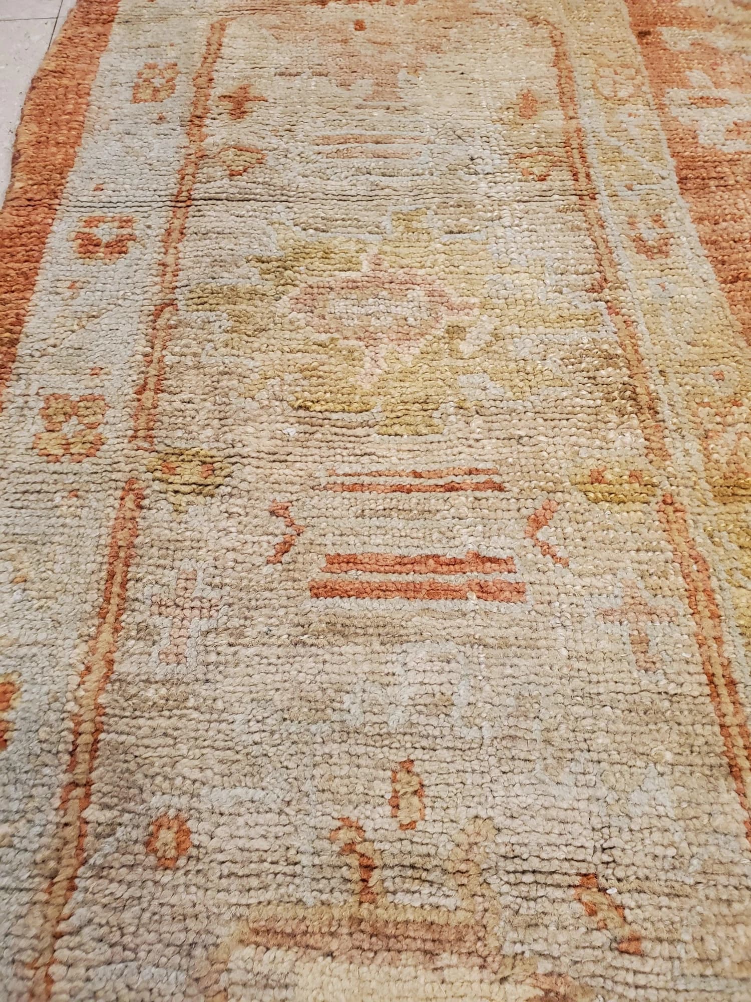 Oushak Carpet in Coral and Gold, actual catalog view 4