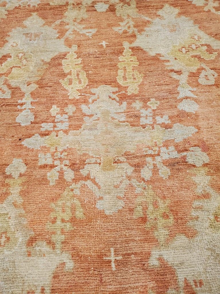 Oushak Carpet in Coral and Gold, actual catalog view 2