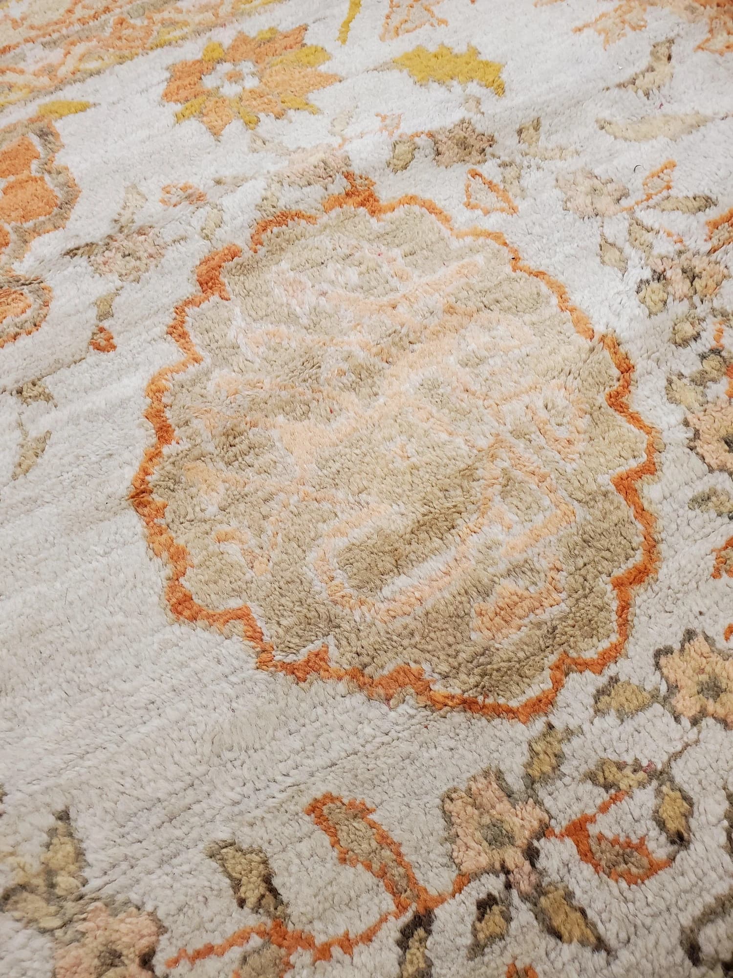 Oushak Carpet in Ivory and Gray, actual catalog view 7