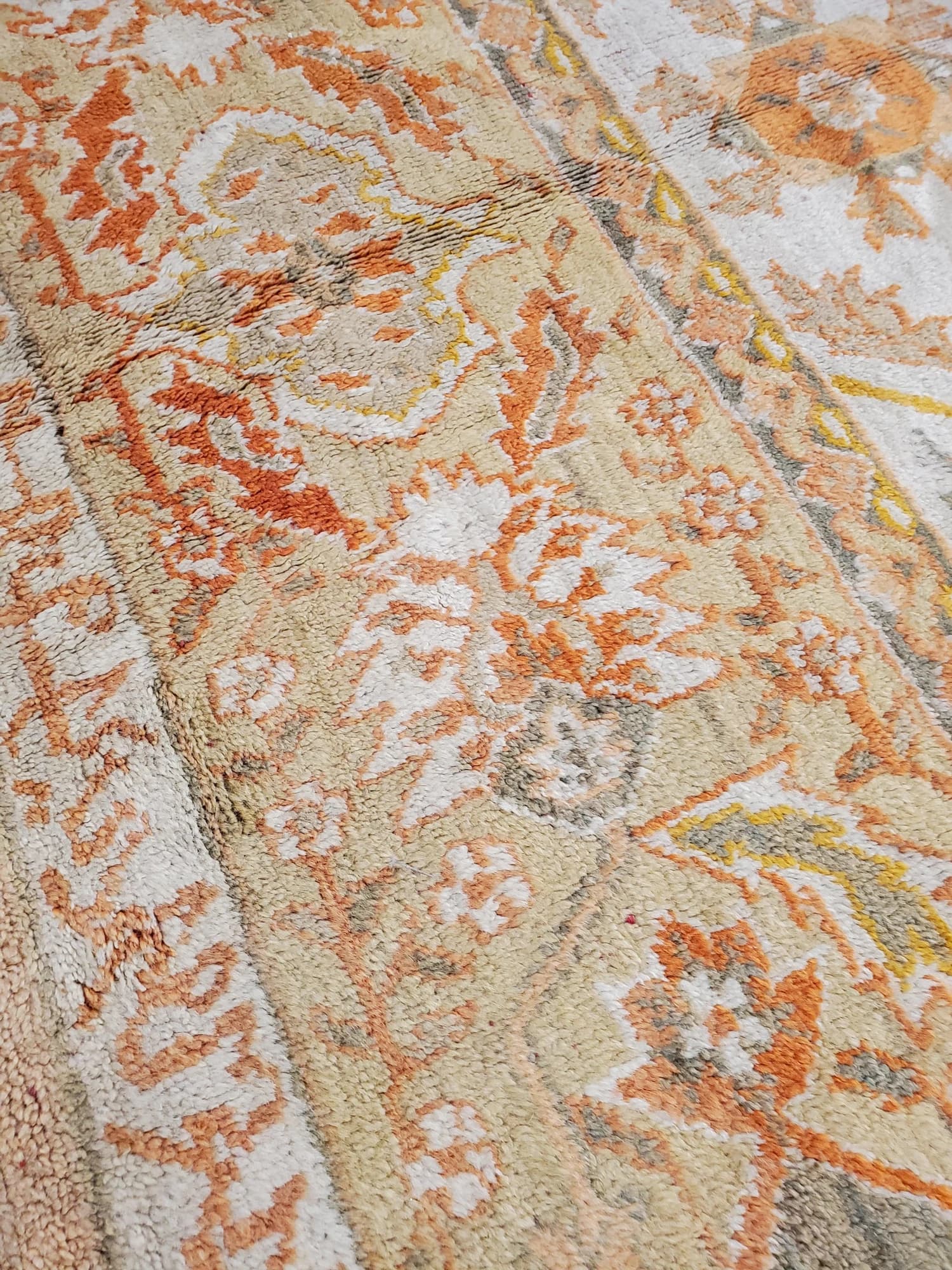 Oushak Carpet in Ivory and Gray, actual catalog view 3