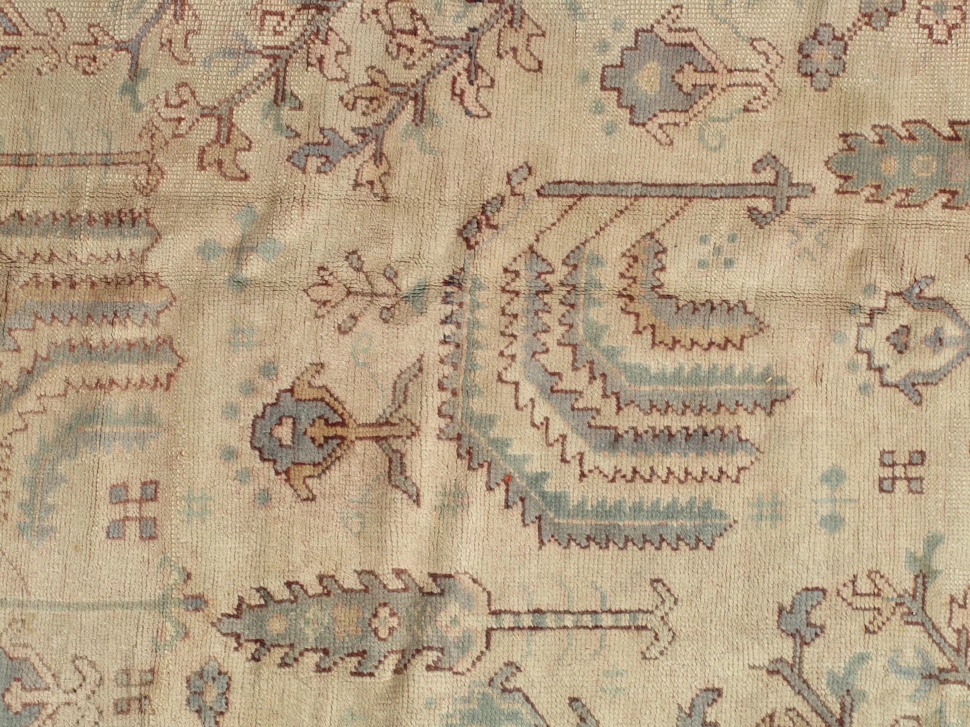Oushak Carpet in Taupe and Pale Blue, actual catalog view 6