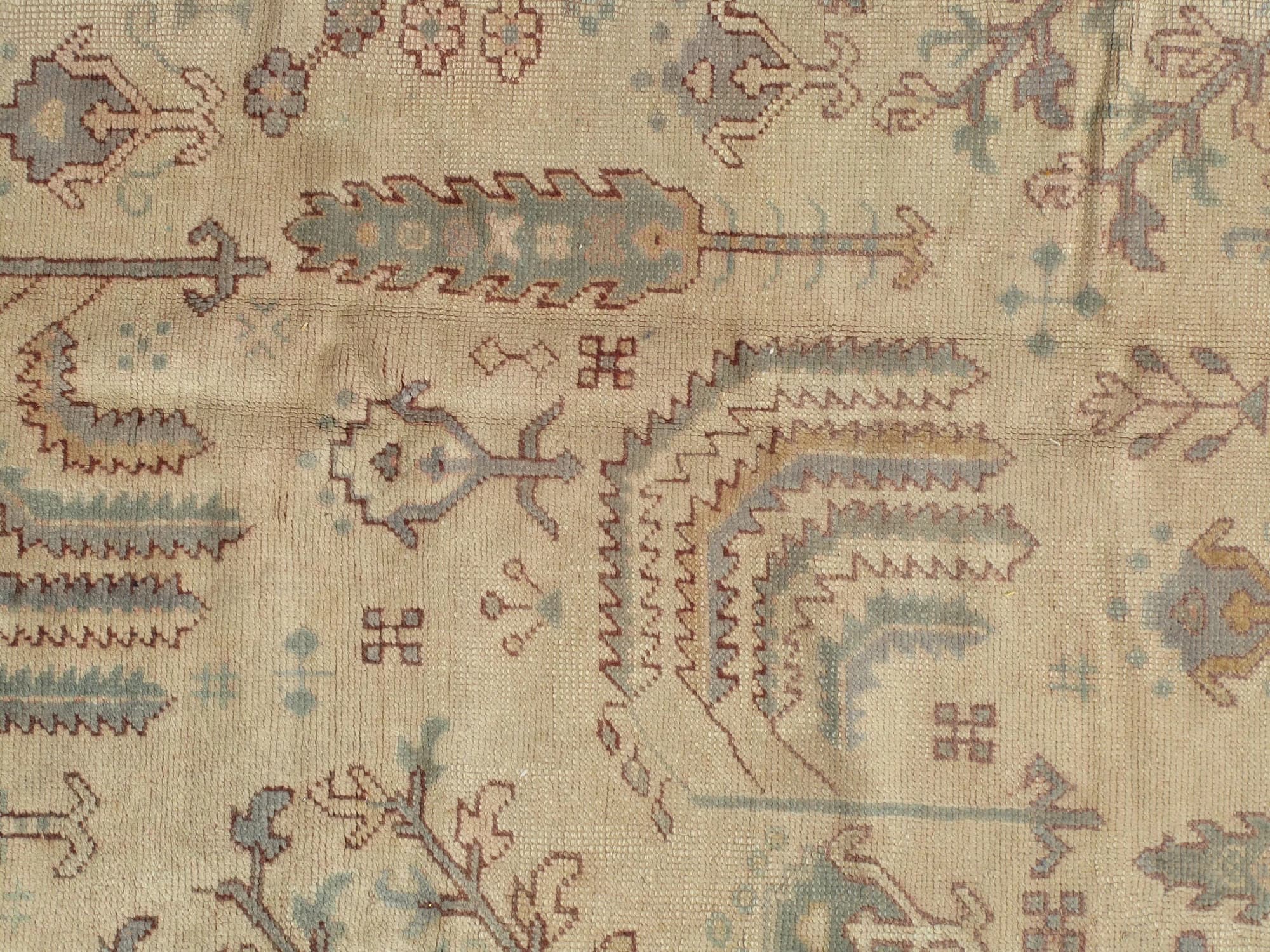 Oushak Carpet in Taupe and Pale Blue, actual catalog view 4