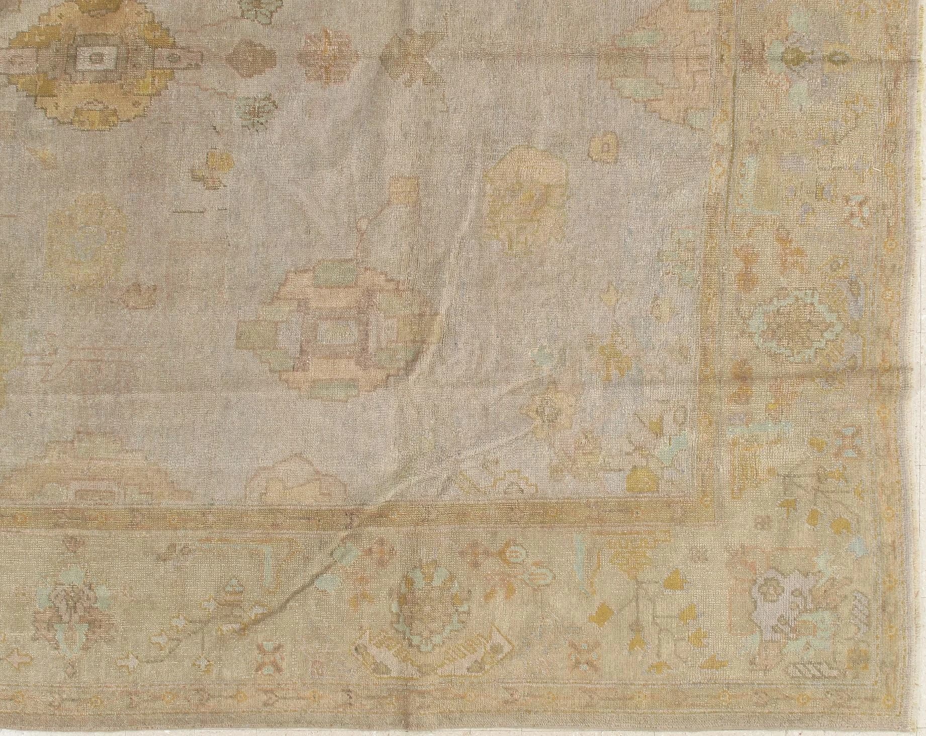 Oushak Carpet with Pale Yellow Border, actual catalog view 3