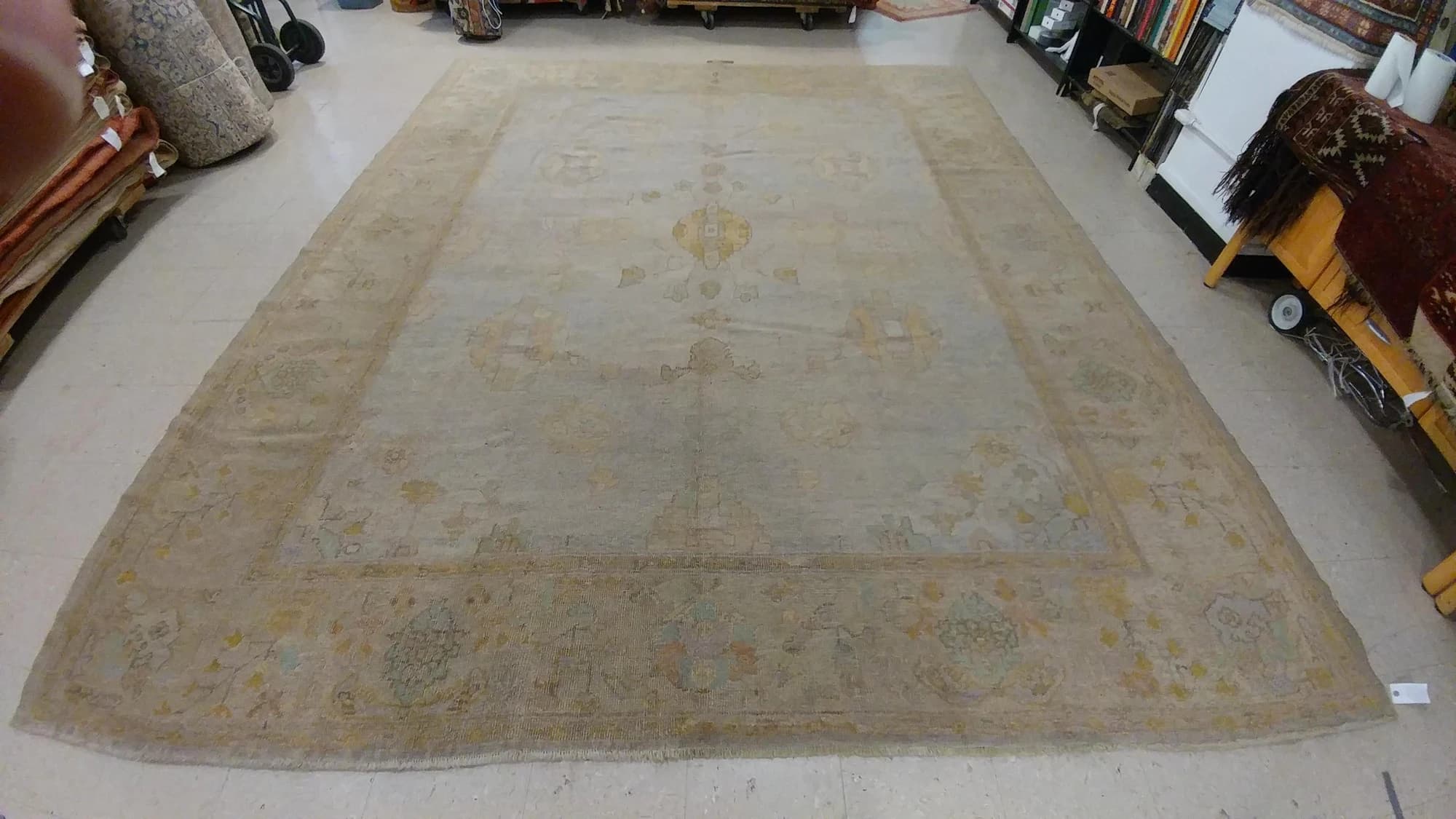 Oushak Carpet with Pale Yellow Border, actual catalog view 6