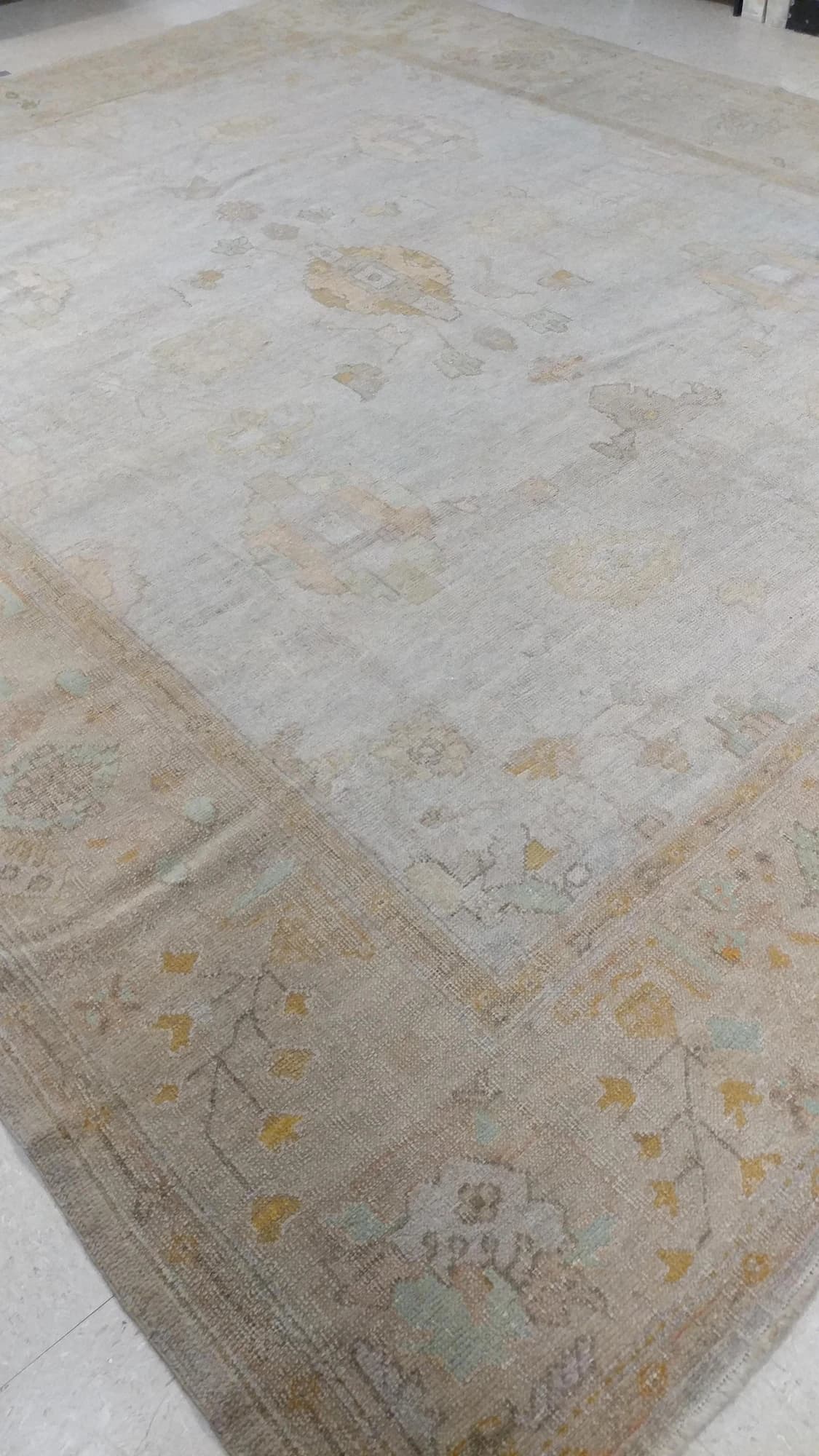 Oushak Carpet with Pale Yellow Border, actual catalog view 8