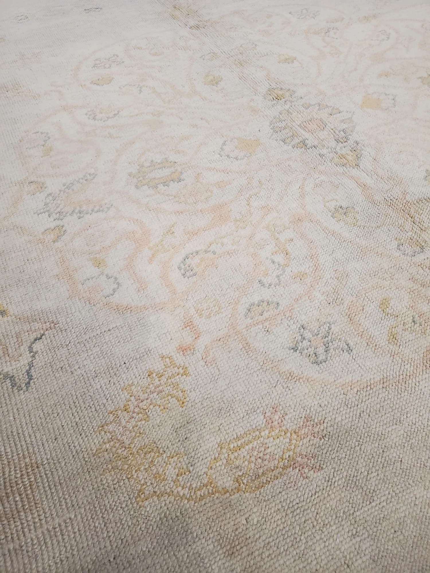 Oushak Carpet in Pink and Ivory, actual catalog view 3