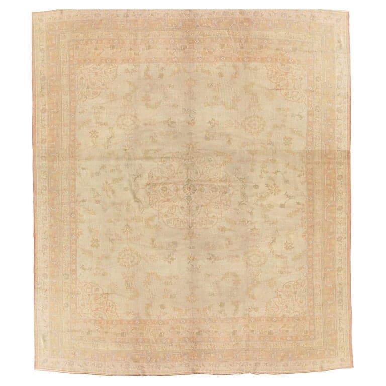 Oushak Carpet in Pink and Ivory