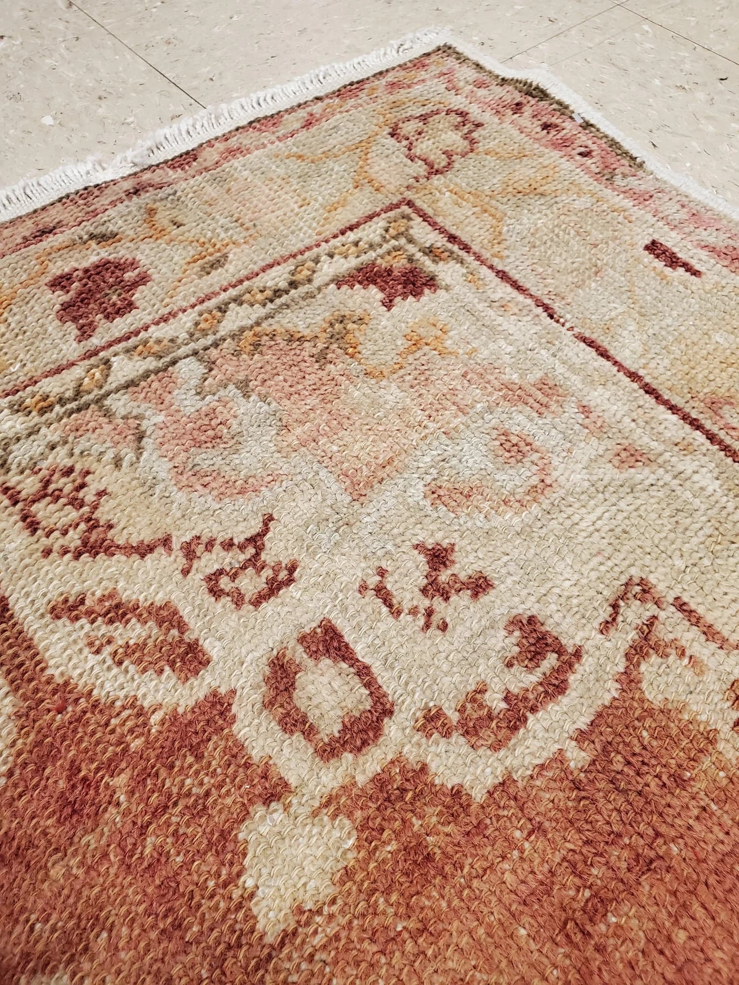 Oushak Runner in Beige and Orange, actual catalog view 4