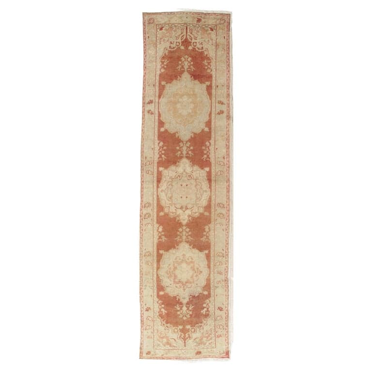 Oushak Runner in Beige and Orange