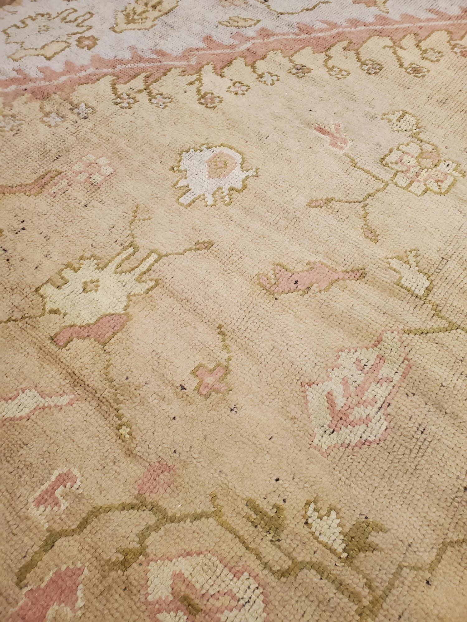 Oushak Carpet in Gold and Green, actual catalog view 5