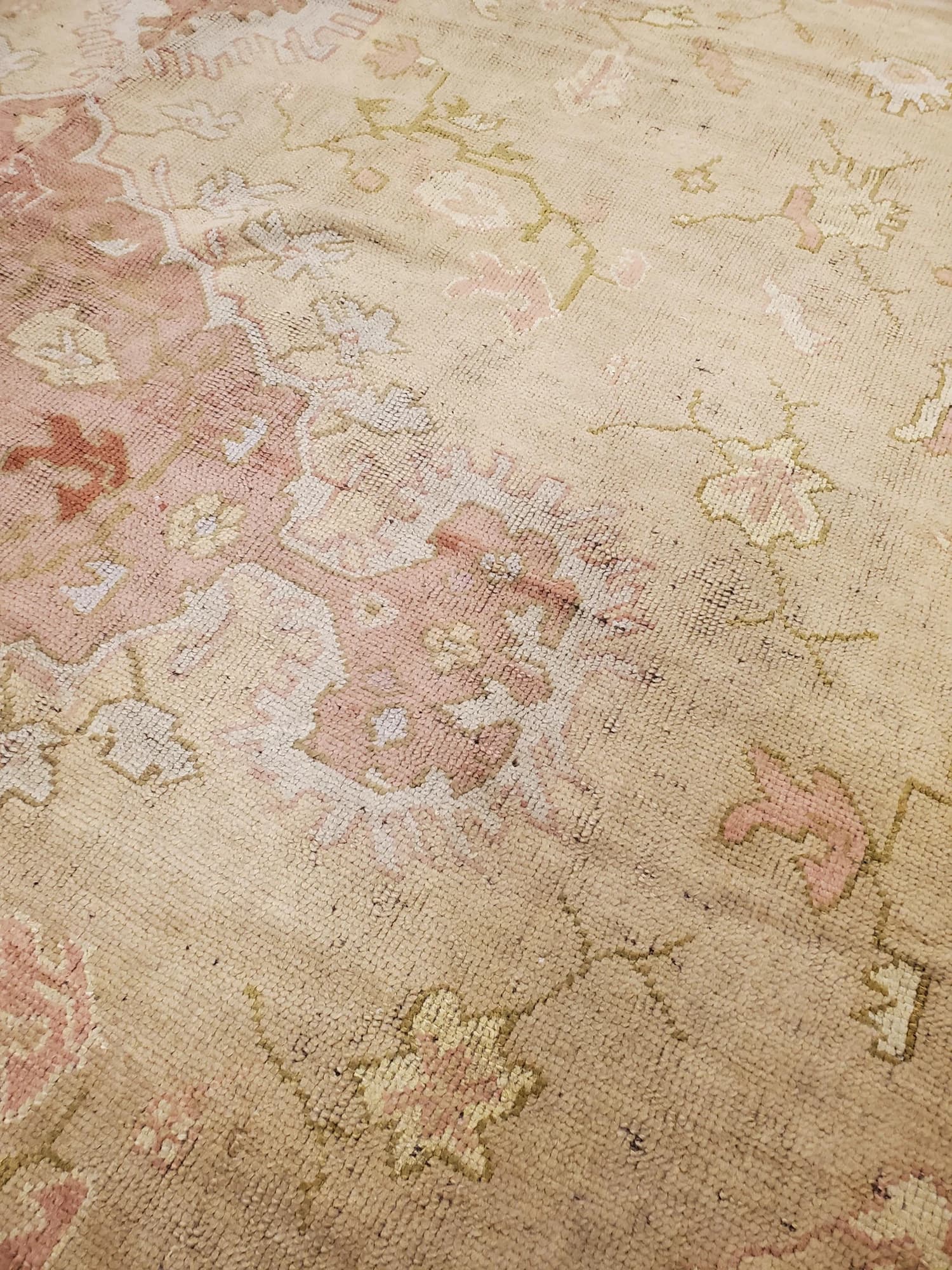 Oushak Carpet in Gold and Green, actual catalog view 6