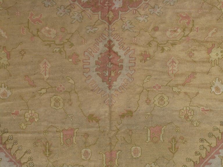 Oushak Carpet in Gold and Green, actual catalog view 2