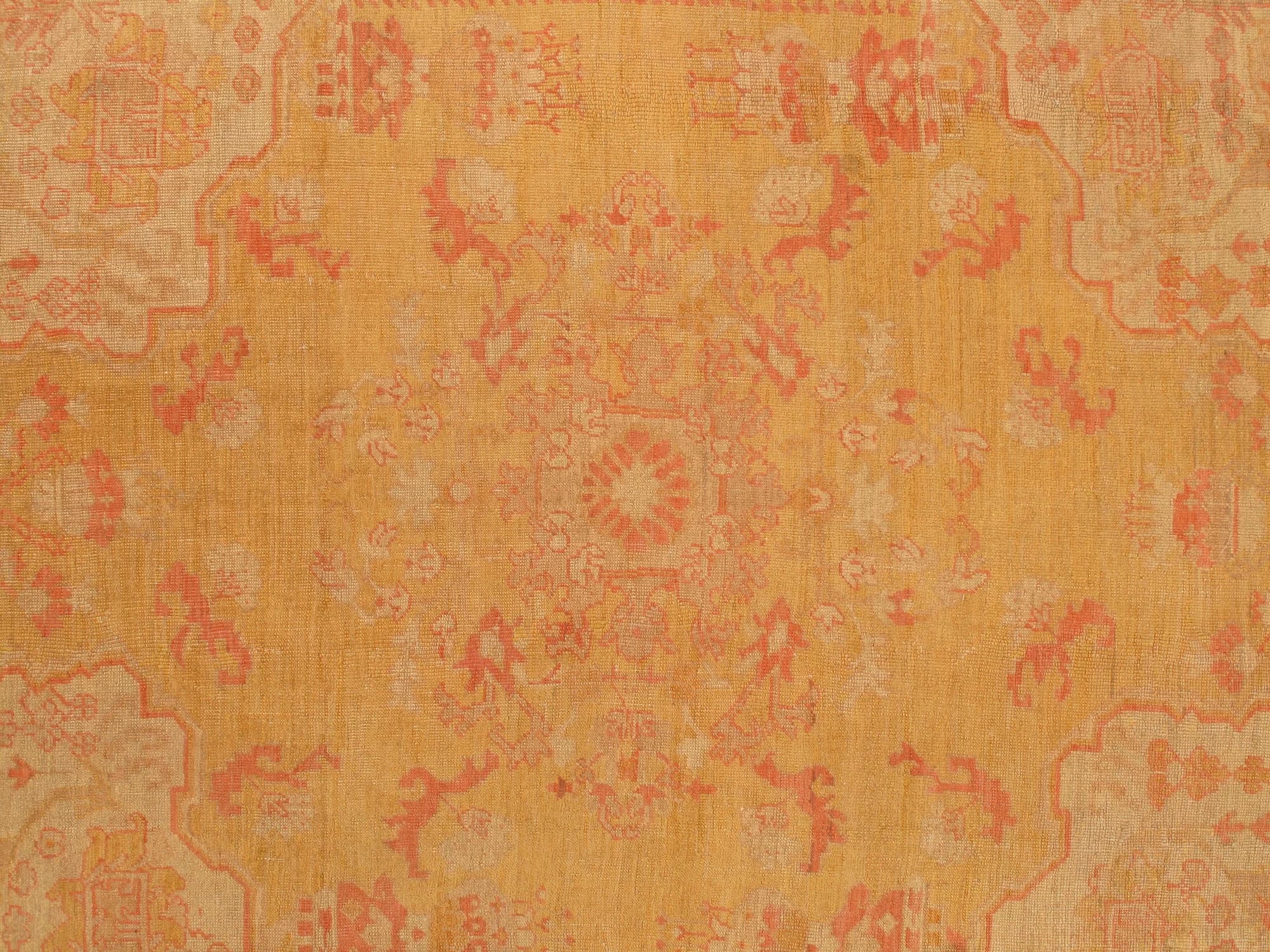 Oushak Carpet in Gold and Coral, actual catalog view 5
