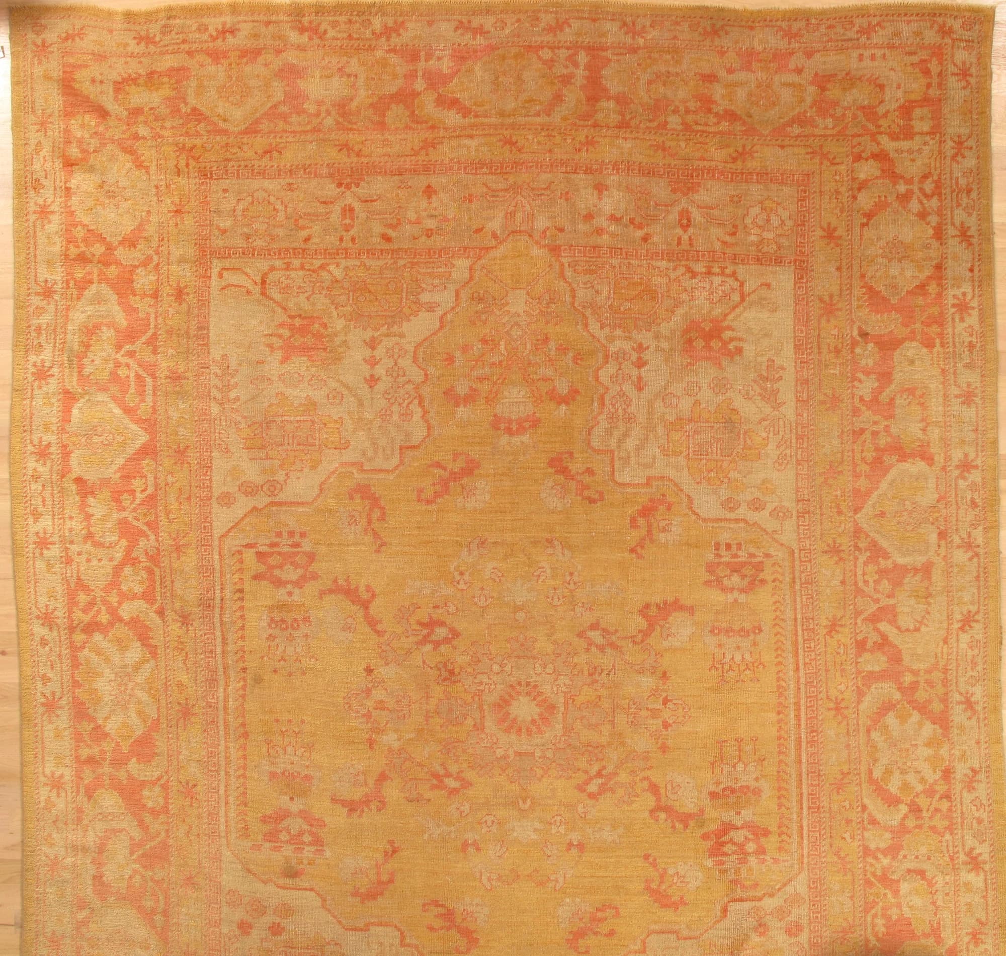 Oushak Carpet in Gold and Coral, actual catalog view 9