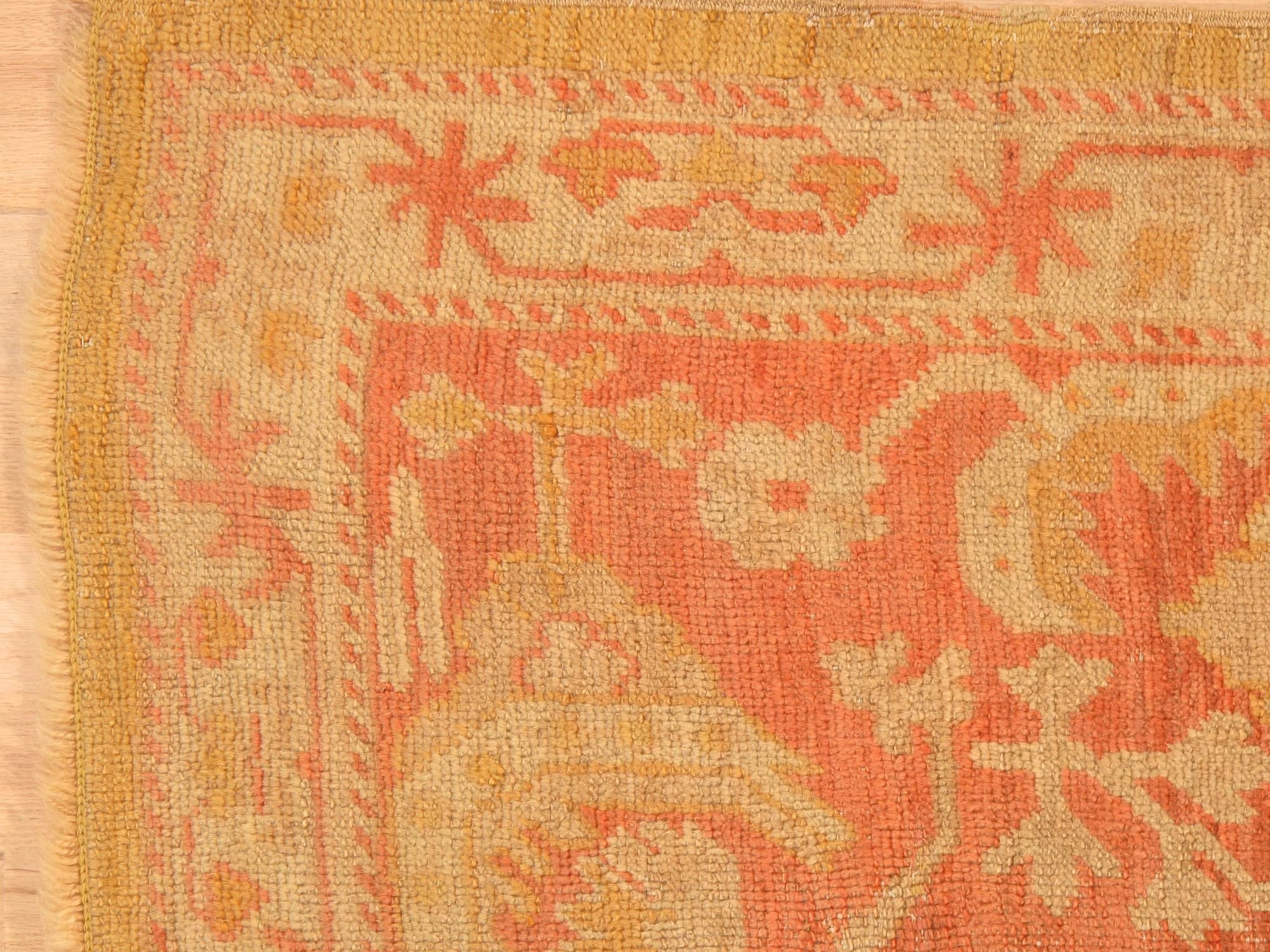 Oushak Carpet in Gold and Coral, actual catalog view 8
