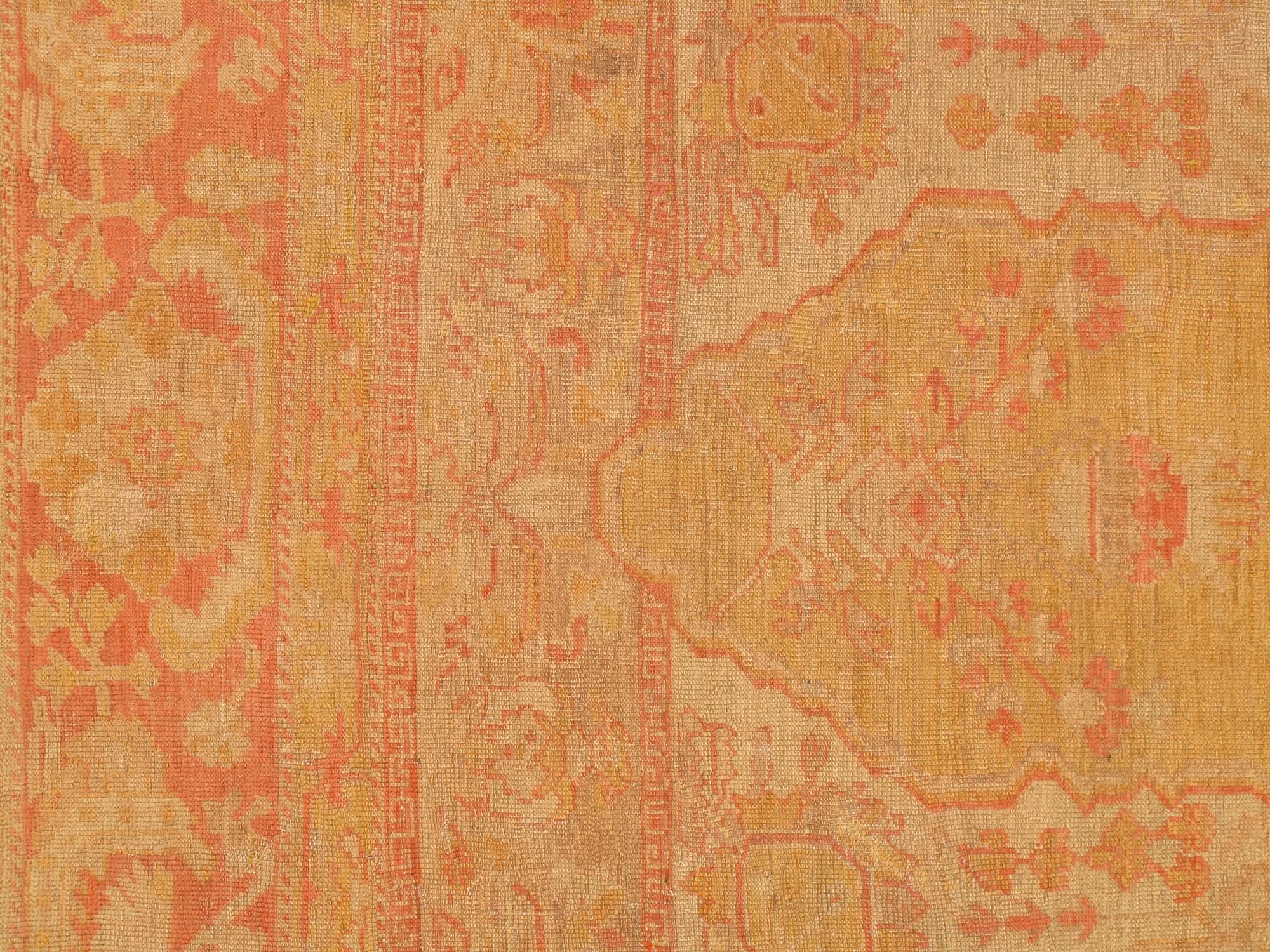 Oushak Carpet in Gold and Coral, actual catalog view 6