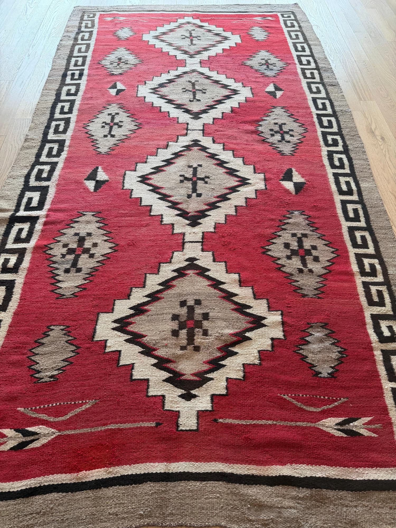 Navajo Rug in Red and Ivory, actual catalog view 6