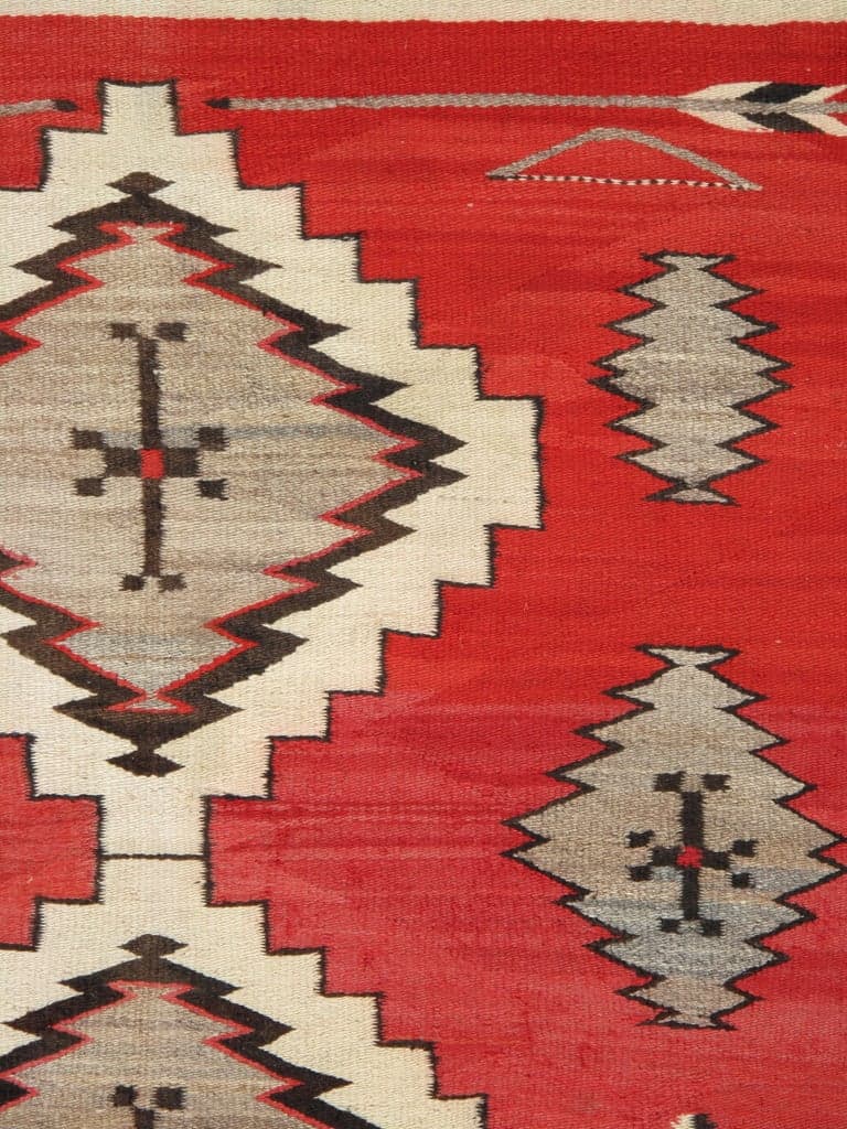 Navajo Rug in Red and Ivory, actual catalog view 2