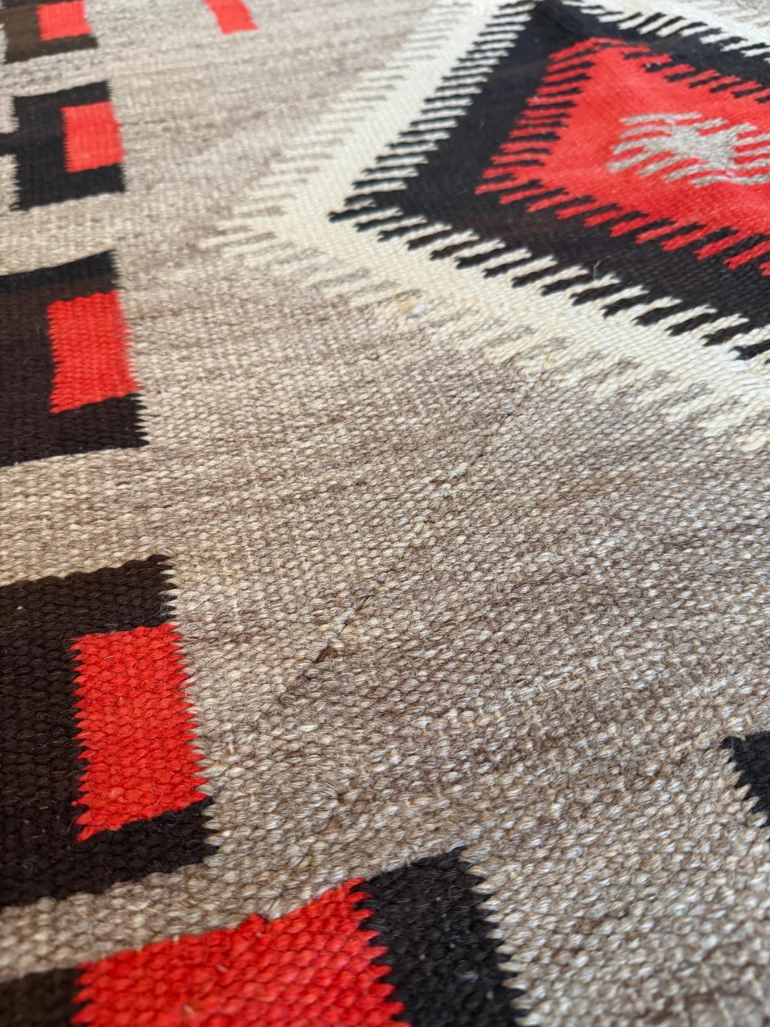 Navajo Diamond Rug in Red and Tan, actual catalog view 9