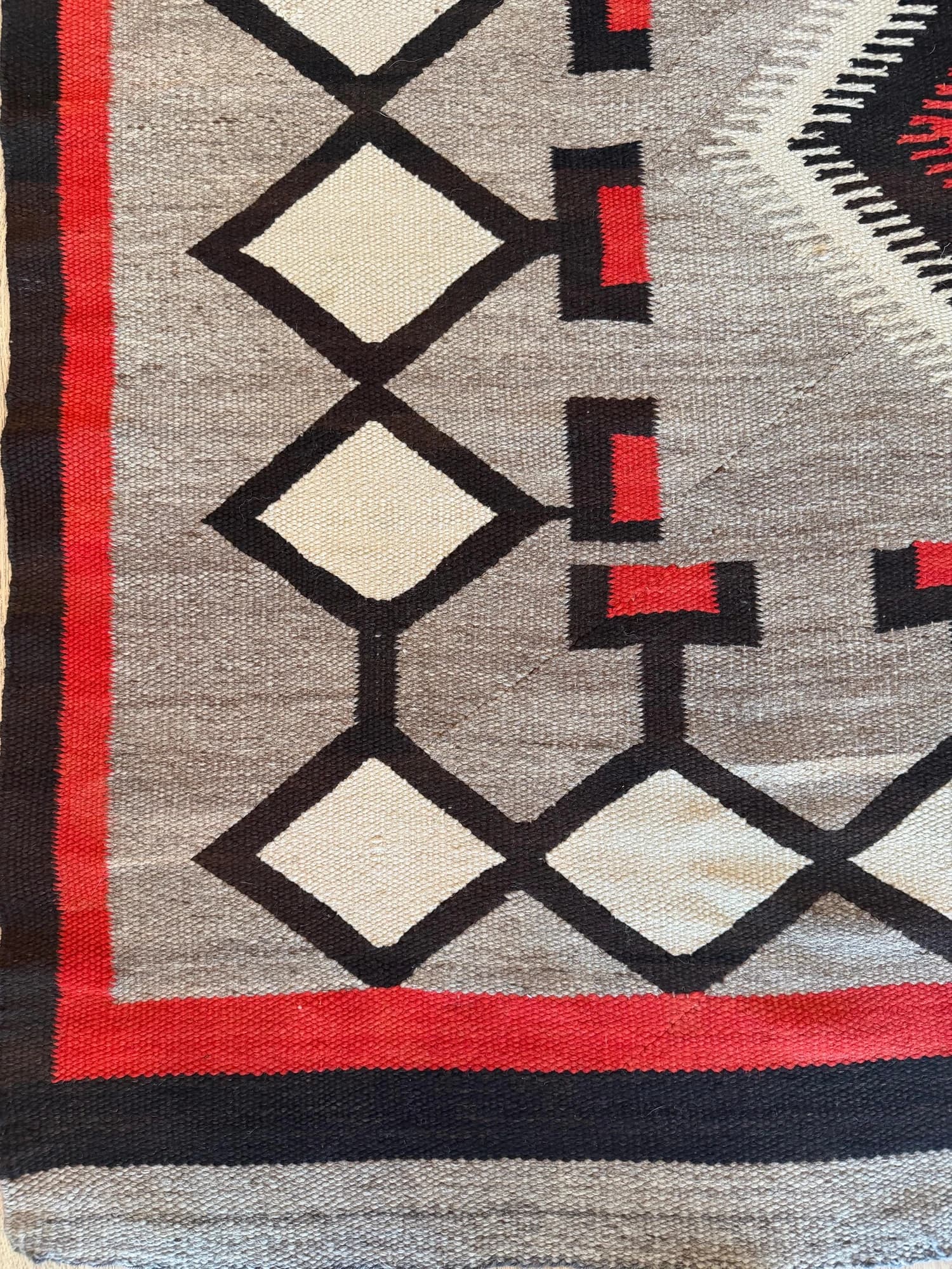 Navajo Diamond Rug in Red and Tan, actual catalog view 13