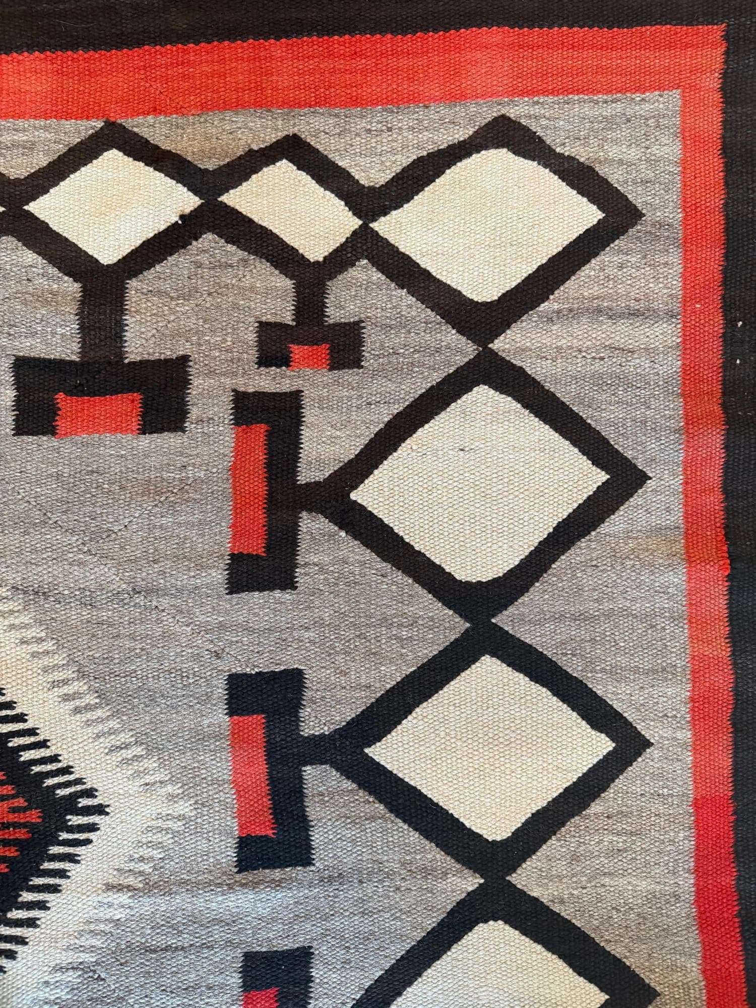 Navajo Diamond Rug in Red and Tan, actual catalog view 11