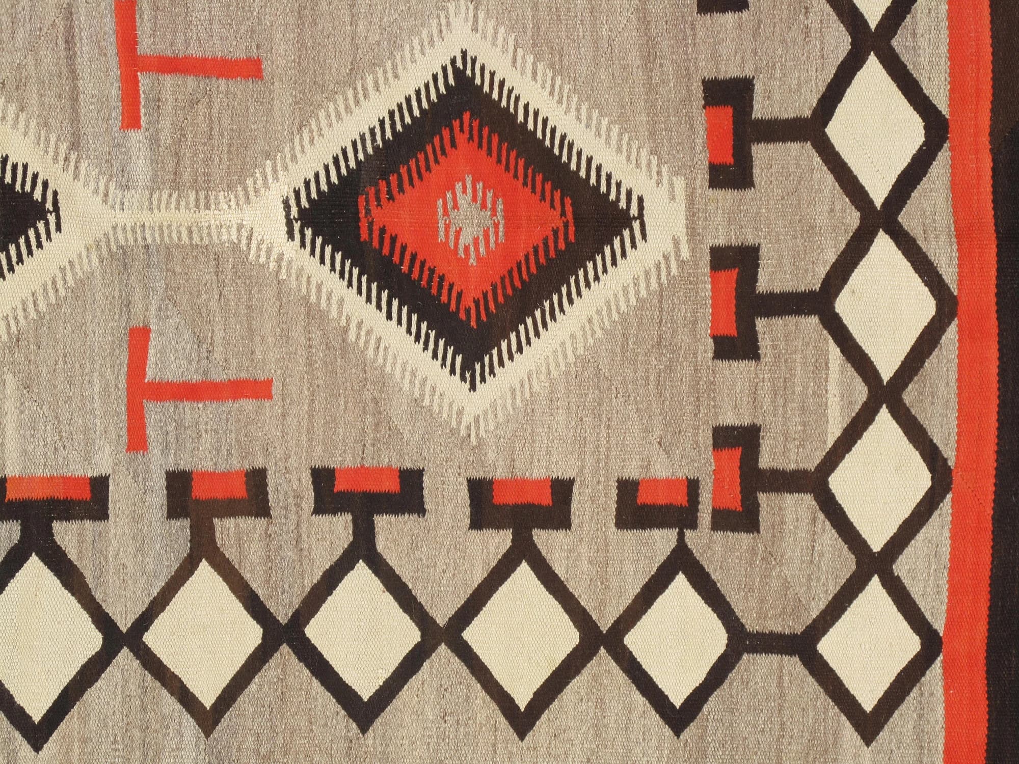 Navajo Diamond Rug in Red and Tan, actual catalog view 3