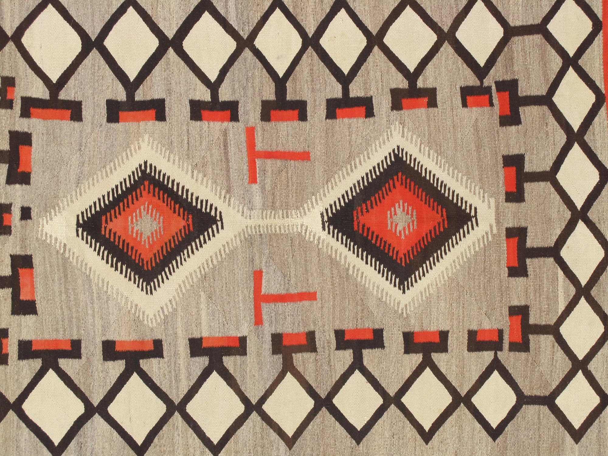 Navajo Diamond Rug in Red and Tan, actual catalog view 6