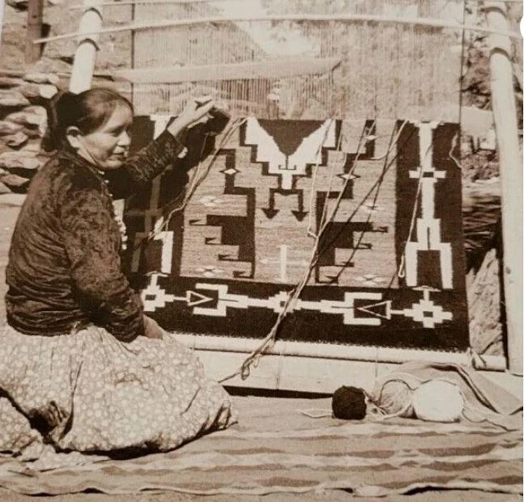 Navajo Geometric Rug, circa 1920, actual catalog view 16