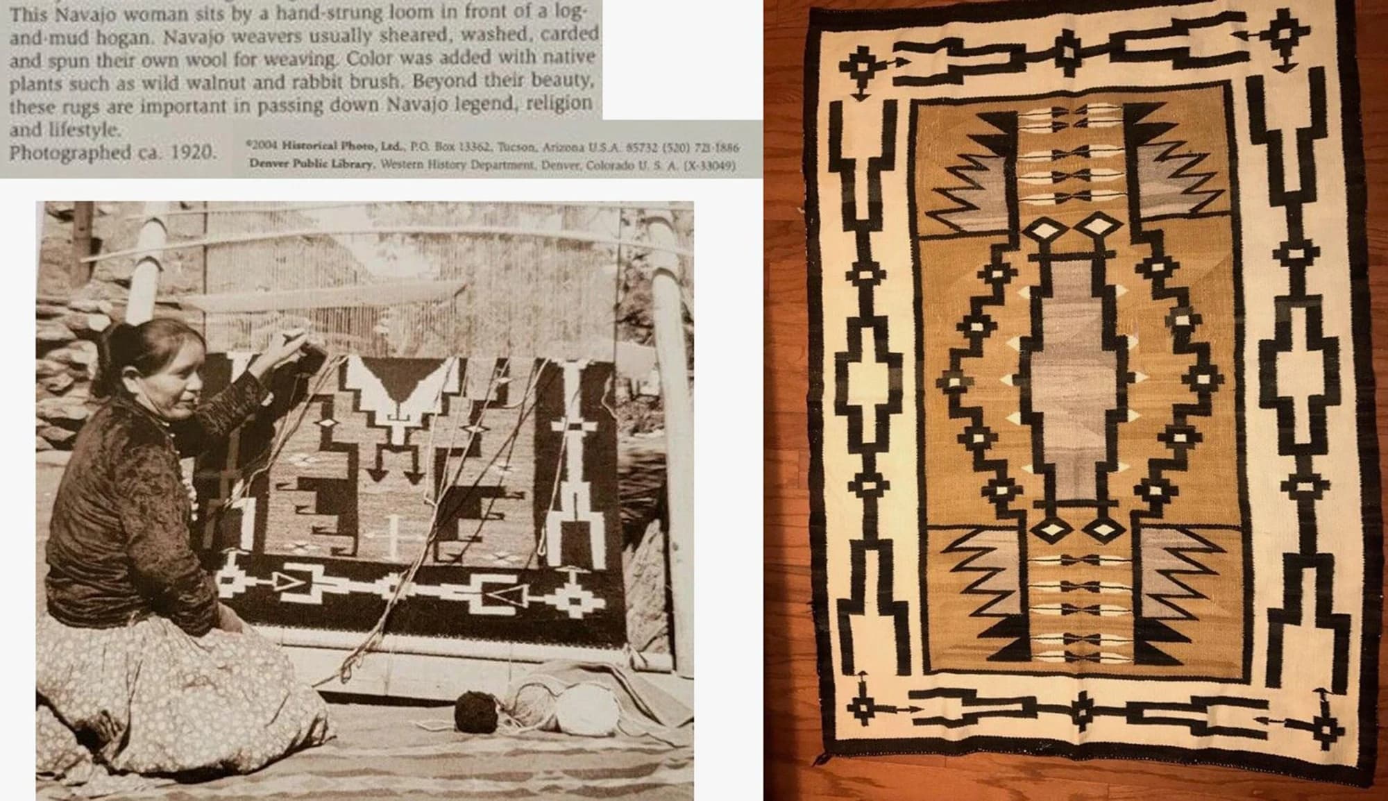 Navajo Geometric Rug, circa 1920, actual catalog view 18