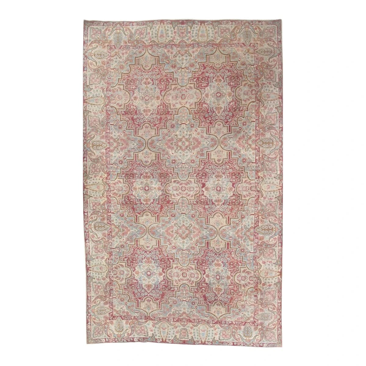 Antique Kerman Persian Wool Light Blue