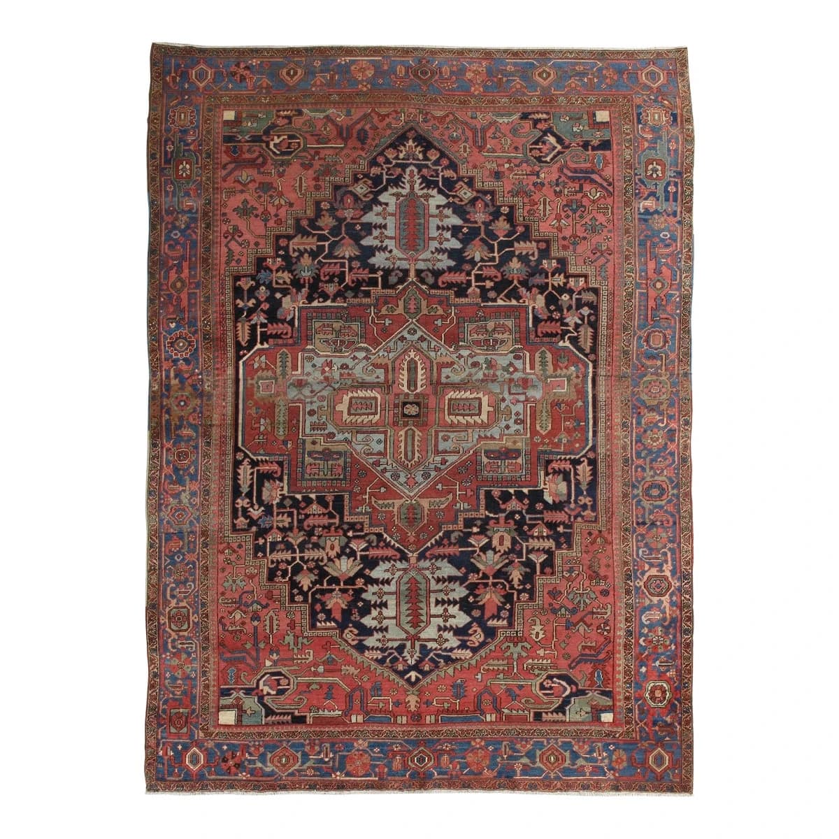Antique Persian Heriz Wool Rust
