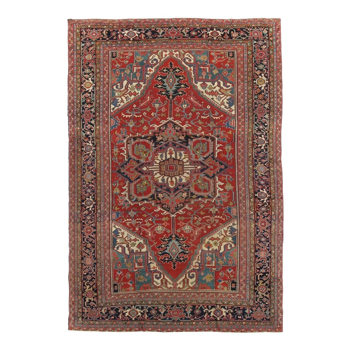 Antique Persian Heriz Wool Red