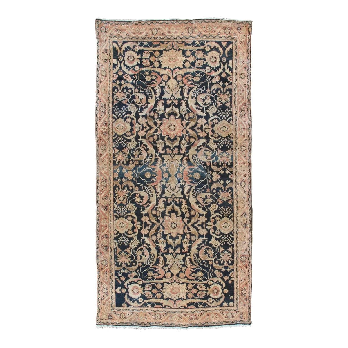 Antique Persian Sultanabad Wool Navy Blue Rug