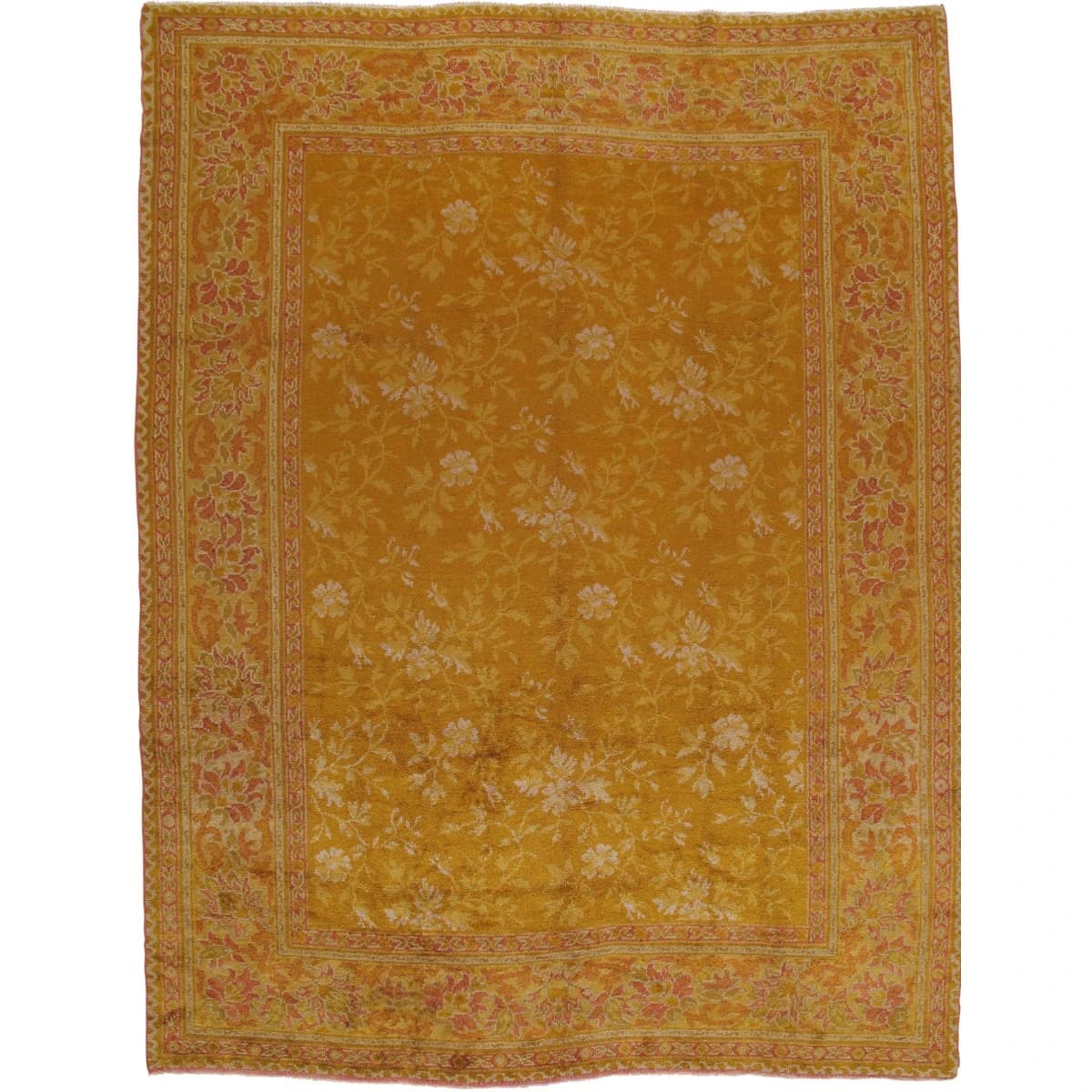 Early 20th Century Antique Turkish Oushak Rug 10′ × 12′9″
