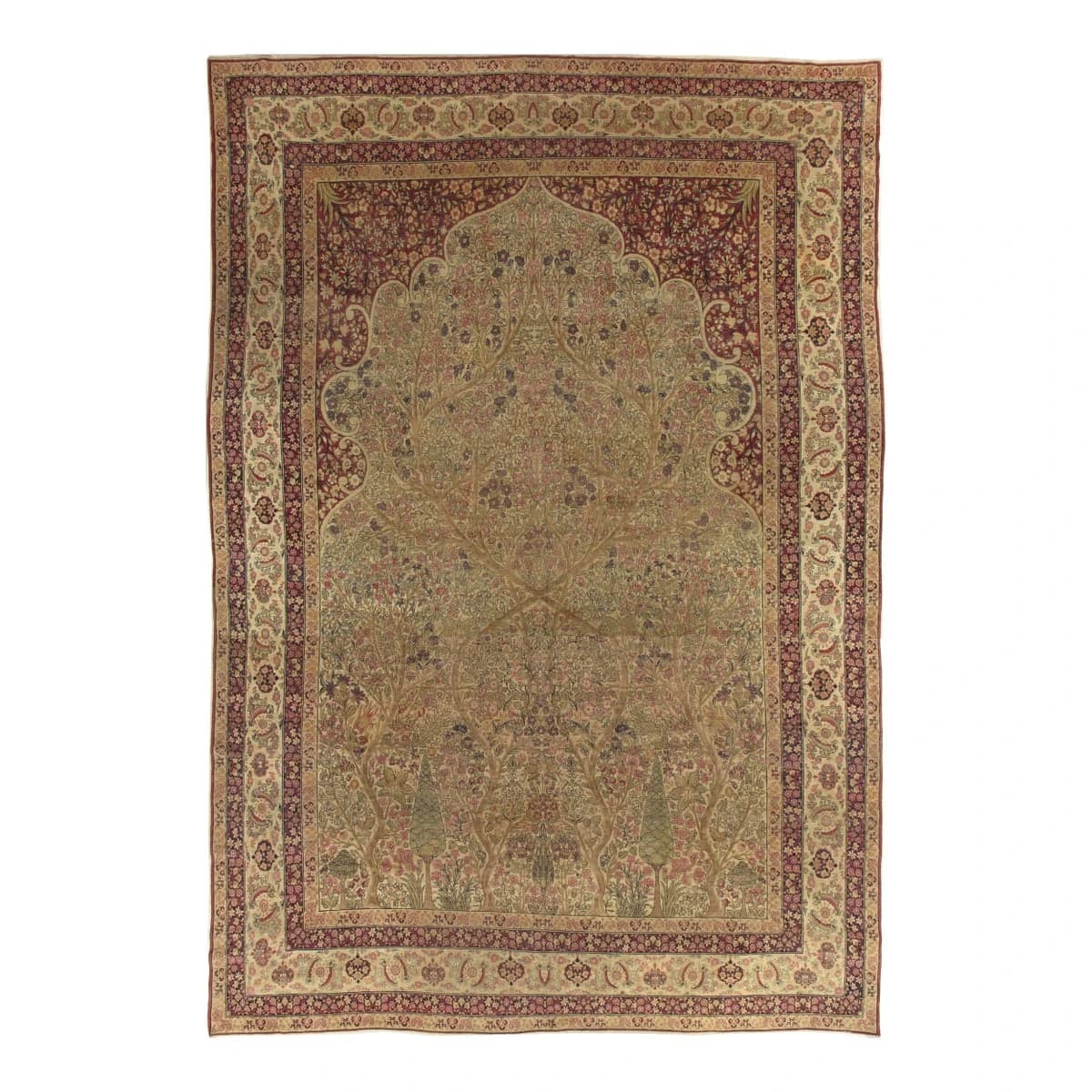 Antique Lavar Kerman Persian Rug 11'6"x16'