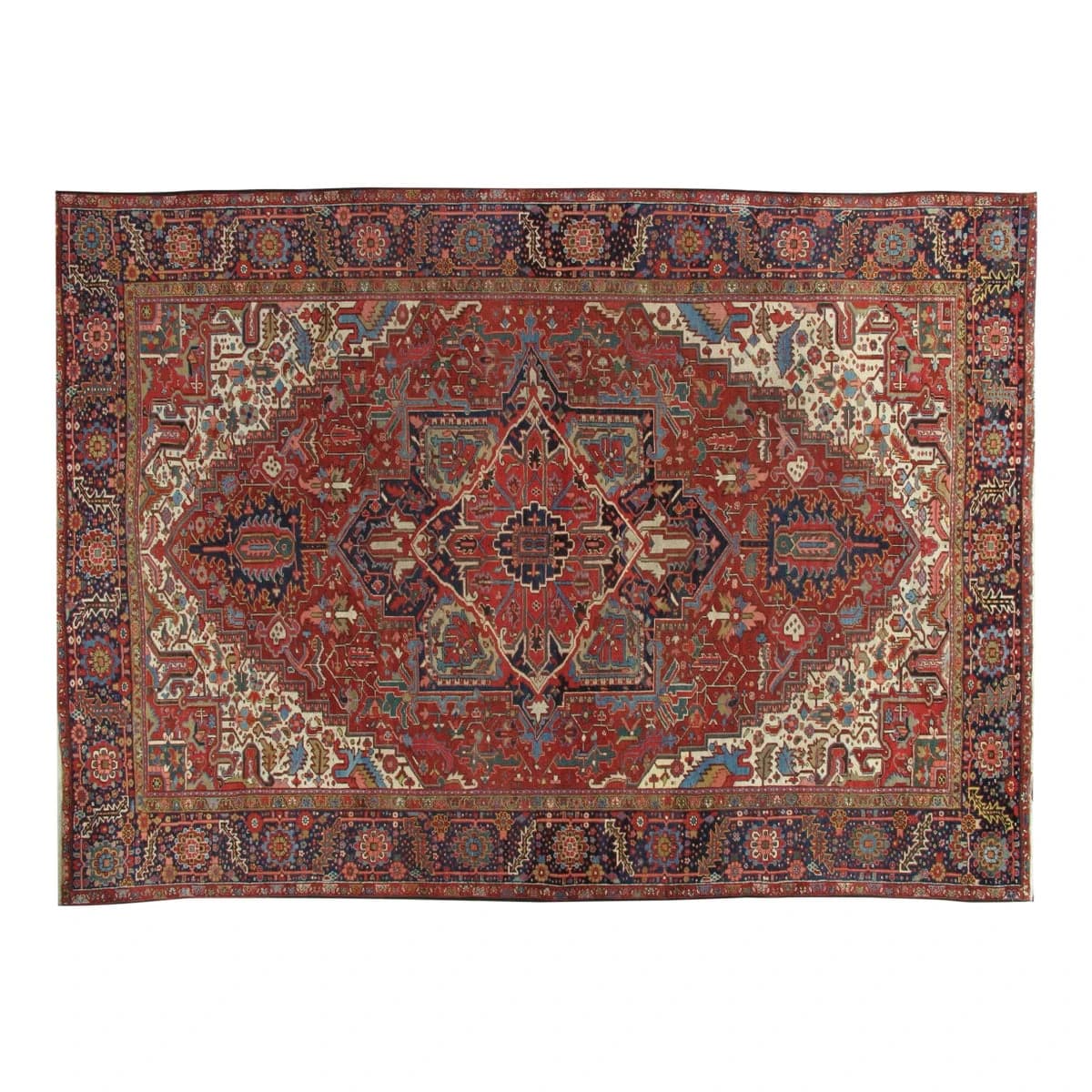 Antique Persian Heriz Wool Rug 10x13