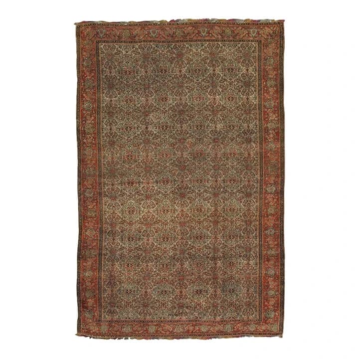 Antique Senneh Rug with Multicolored Silk Warp