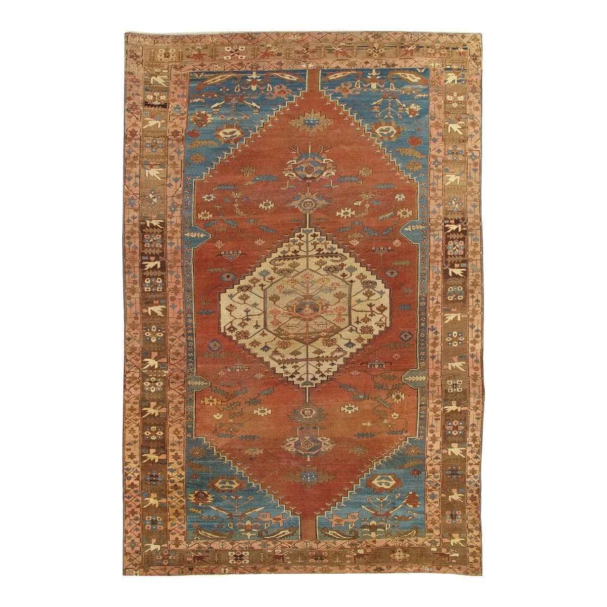 C. 1875 Persian Bakshaish Carpet 9'6" x 14'8" Antique Northwest Iran Tribal Rug