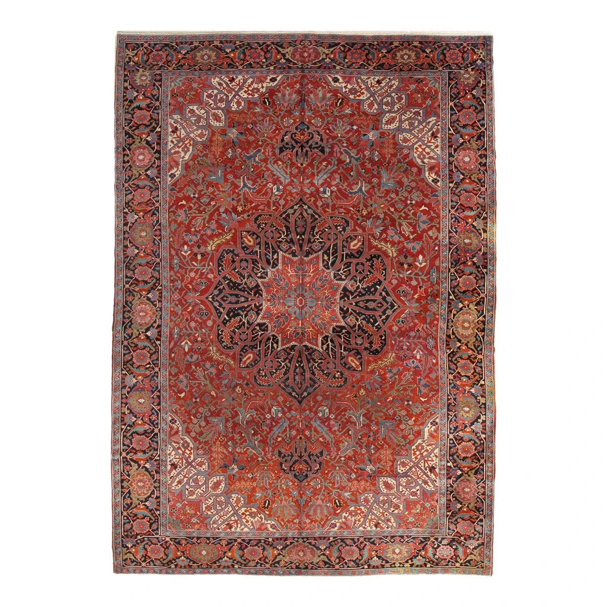 Antique Persian Heriz Carpet Wool Rug