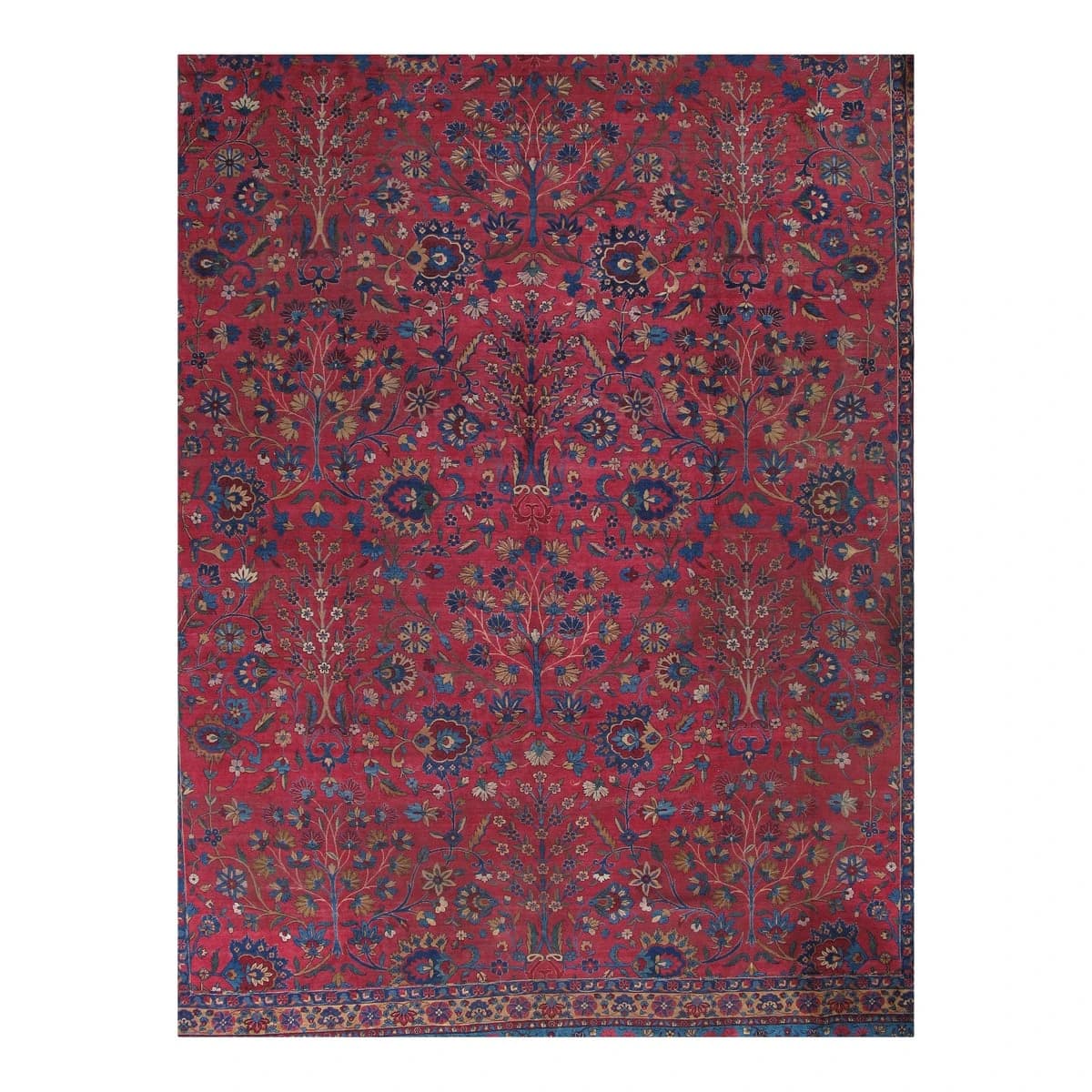 Antique Persian Lavar Kerman Carpet