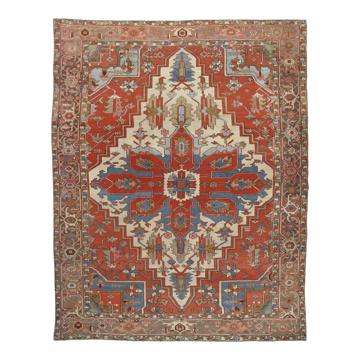 Antique Persian Serapi Carpet