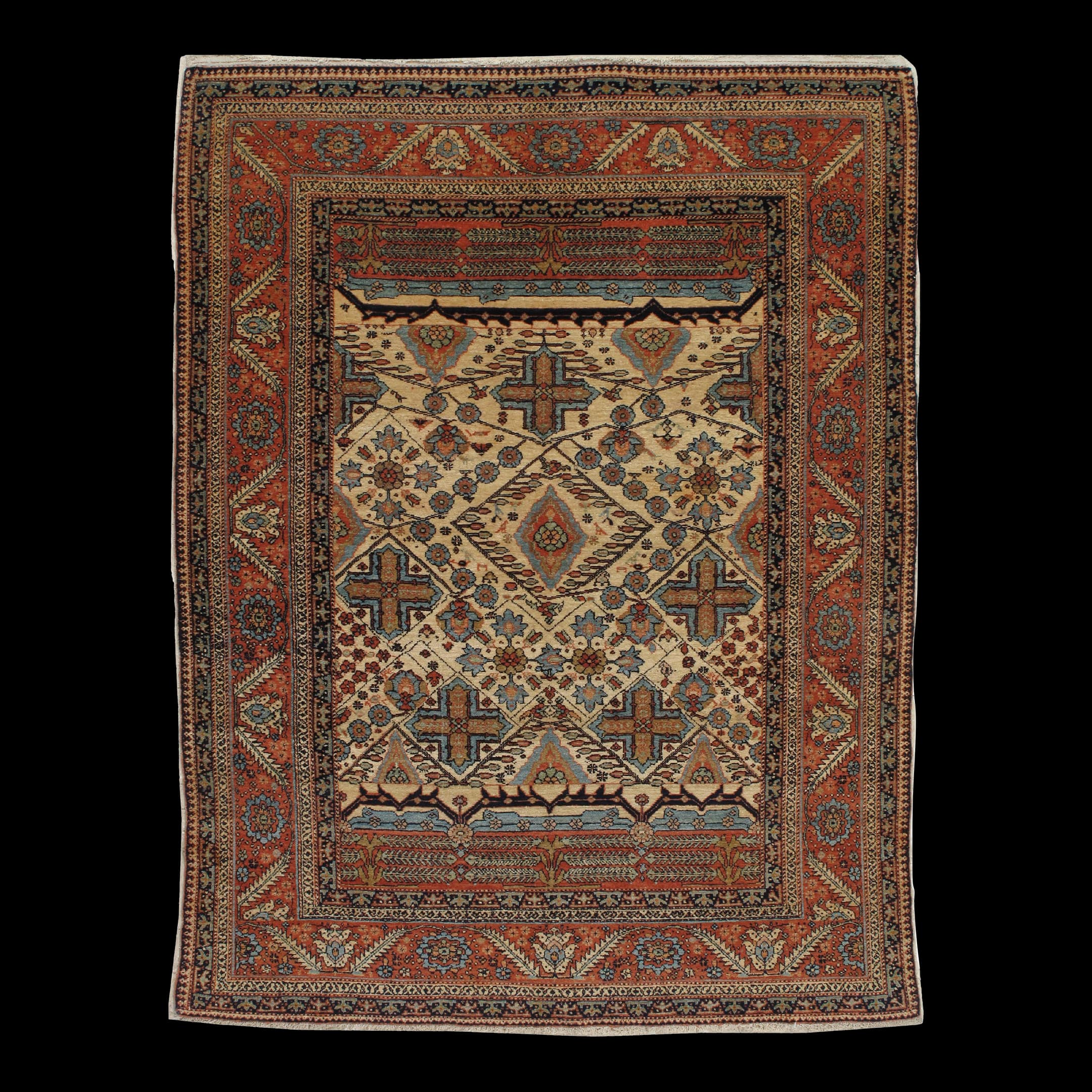Bakhshaish Rug in Ivory and Rust