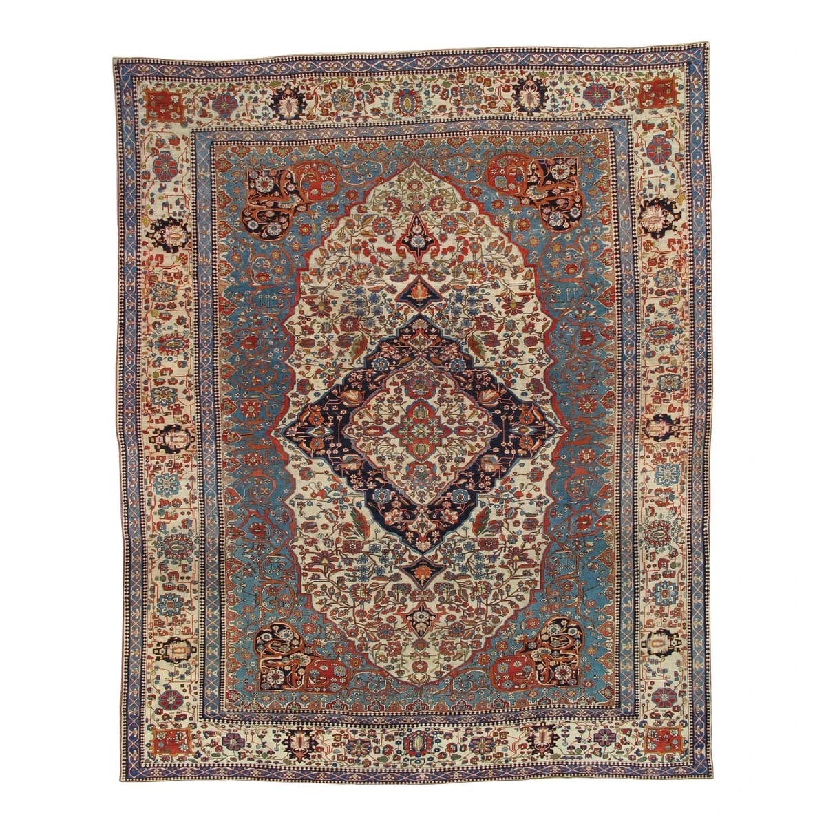 Antique Persian Mohtasham Kashan Carpet