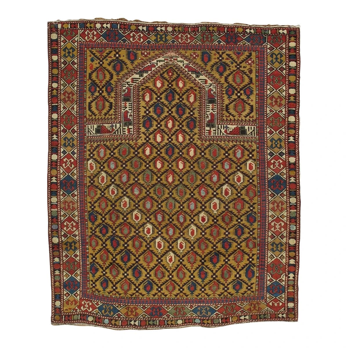 Gold Ground Antique Marasali Shirvan Prayer Rug