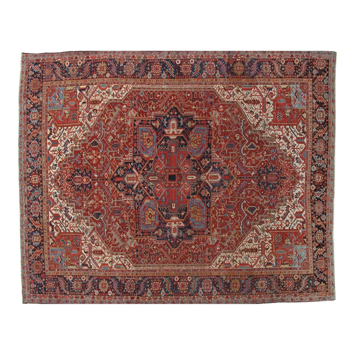Antique Persian Heriz Carpet Wool Rug